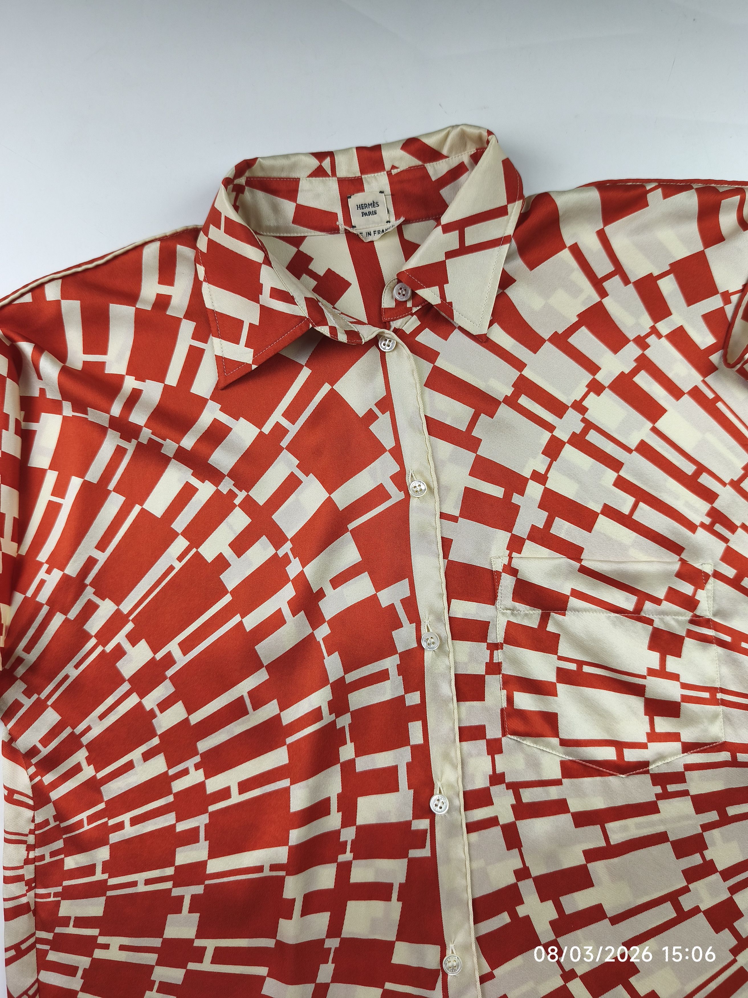 Hermes Hermes gaultier era - op'H - split sleeve - silk button up Size XS / US 0-2 / IT 36-38 - 8 Thumbnail