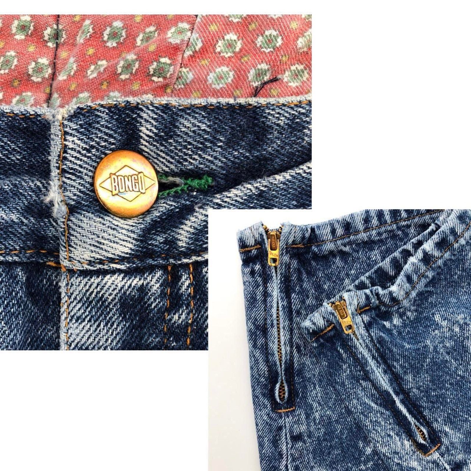 Vintage 80s Bongo acid washed jeans 1980s vintage Size 32" / US 10 / IT 46 - 3 Thumbnail