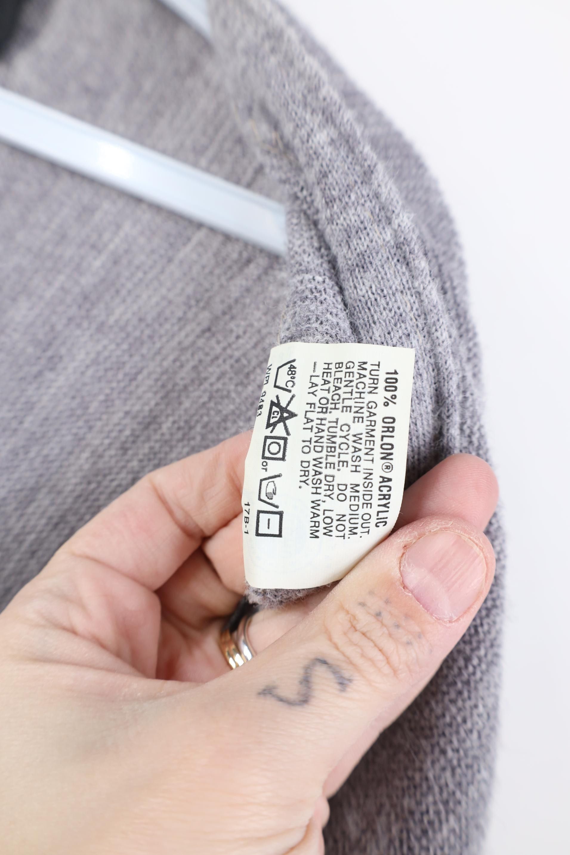 Vintage Vintage 70s Streetwear Chambray Cardigan Sweater Gray USA Size US XXL / EU 58 / 5 - 10 Thumbnail