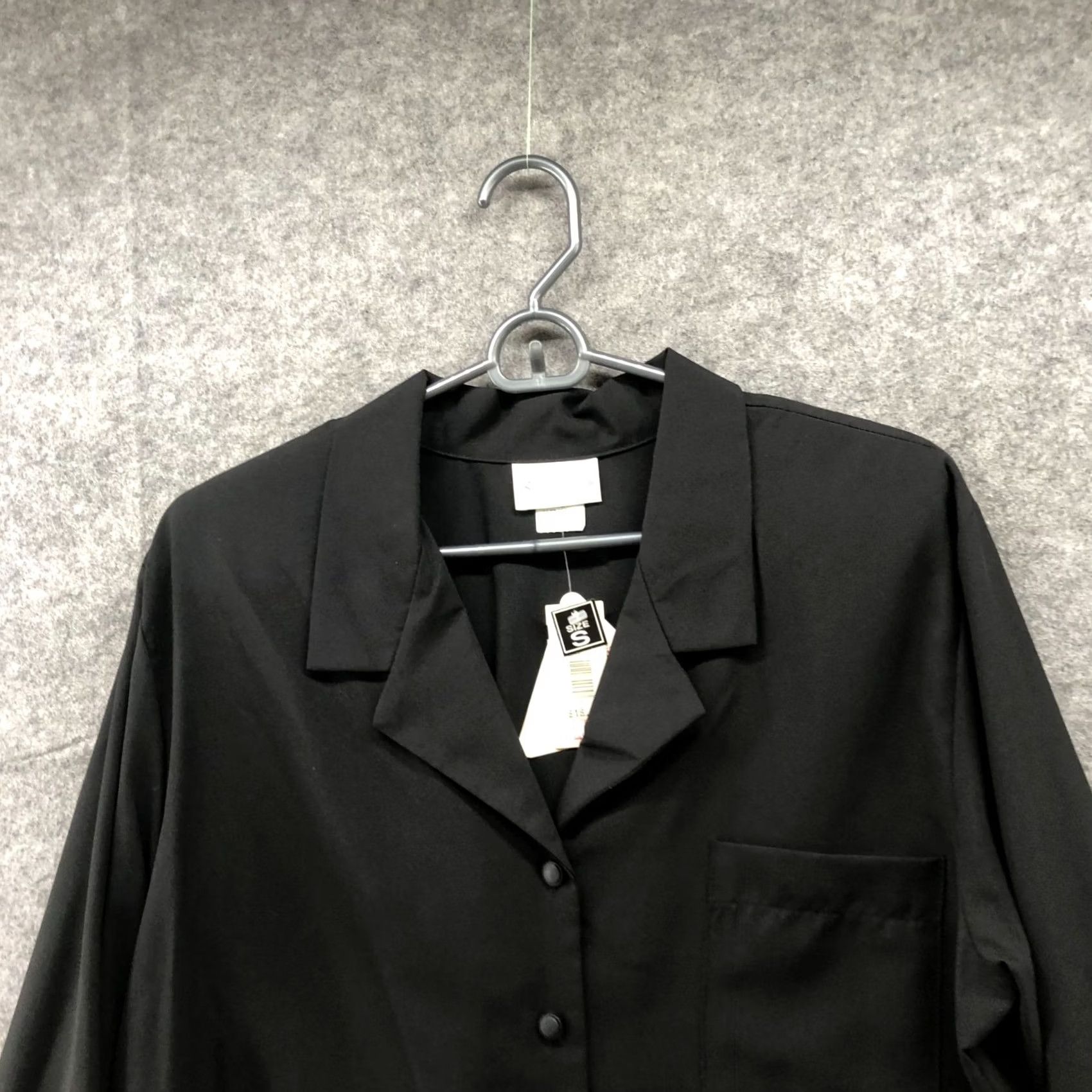 Vintage VINTAGE Jessica Scott Blouse Shirt Women S 90s 80s Black Collared Long Sleeve Button NWT Size S / US 4 / IT 40 - 3 Thumbnail