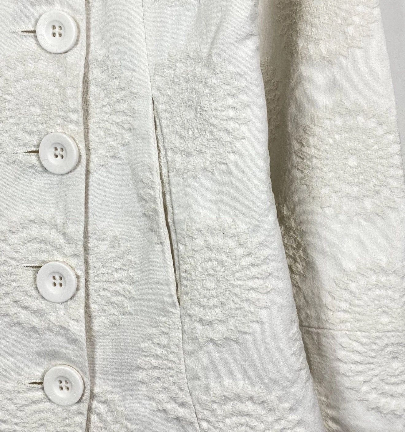 Desigual Desigual Pakaian Jadi Wanita Coat Jacket White Embroidered Size L / US 10 / IT 46 - 5 Thumbnail
