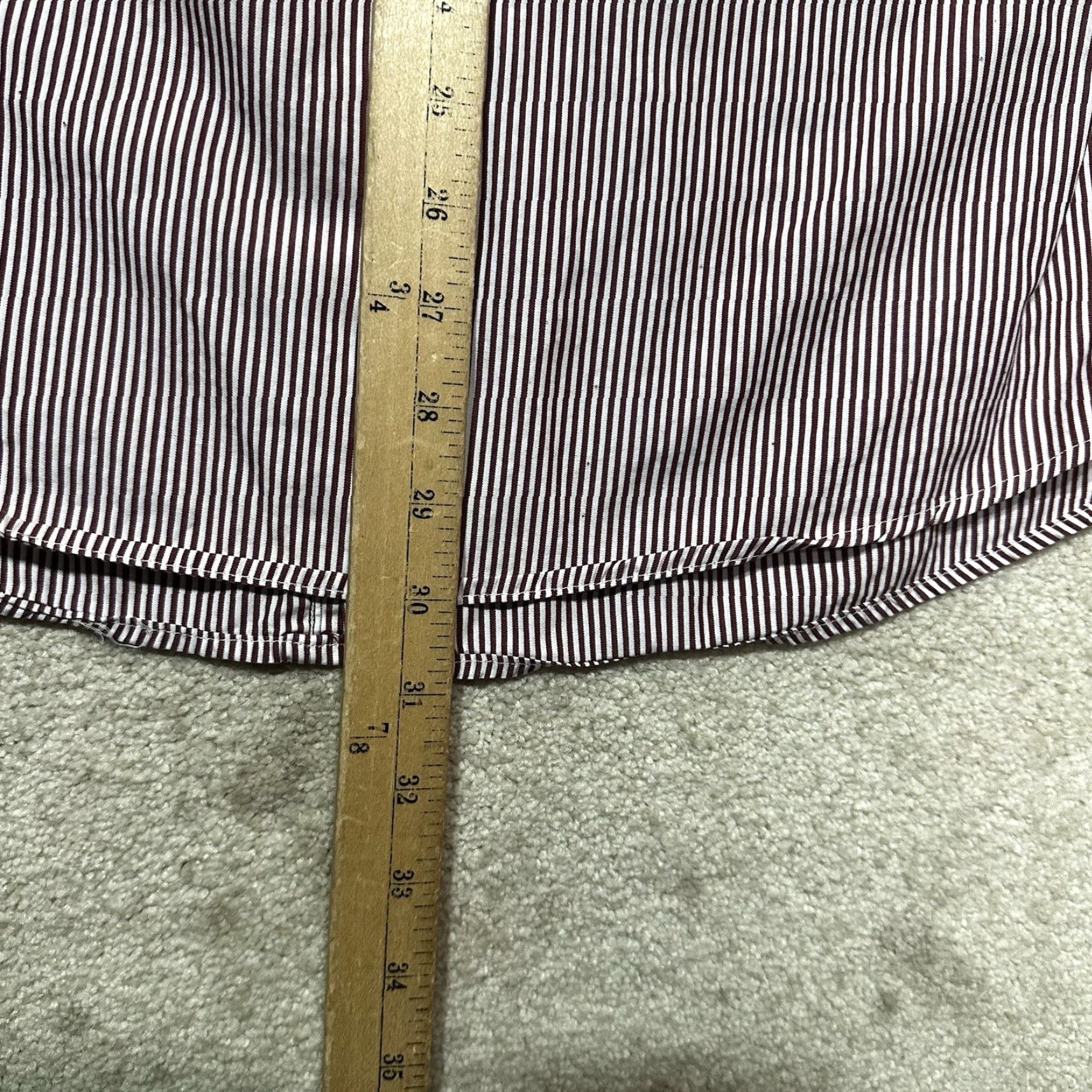 Vintage VINTAGE Luskeys Ryons Button Up Shirt Mens 16 1/2 Maroon Striped Western Cowboy Shirt Mens Regular Size 16.5 Maroon Stripe Cowboy Western Mens Shirts Size US L / EU 52-54 / 3 - 7 Thumbnail