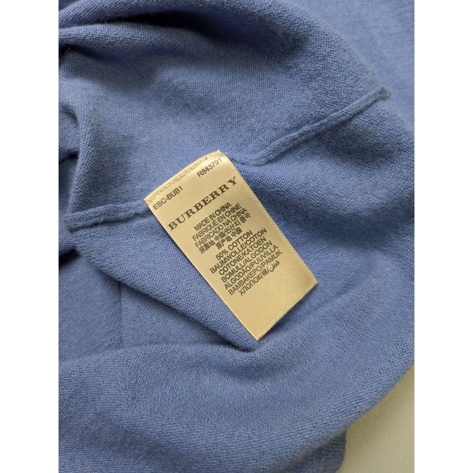 Burberry Burberry Cotton Cashmere V Neck Pullover (Y1096) Size M / US 6-8 / IT 42-44 - 3 Thumbnail