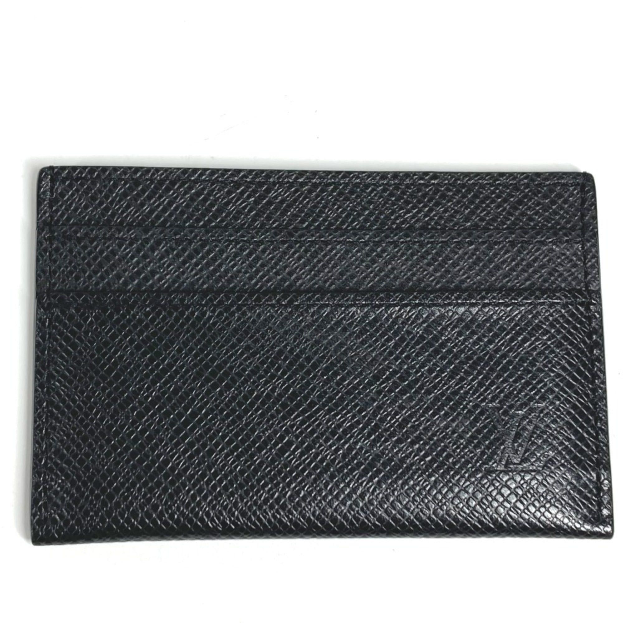 Louis Vuitton LOUIS VUITTON M32730 Taiga Porte Carte Double Business Card Case/Pass Case in Leather, Black, for Men and Women Size ONE SIZE - 1 Thumbnail