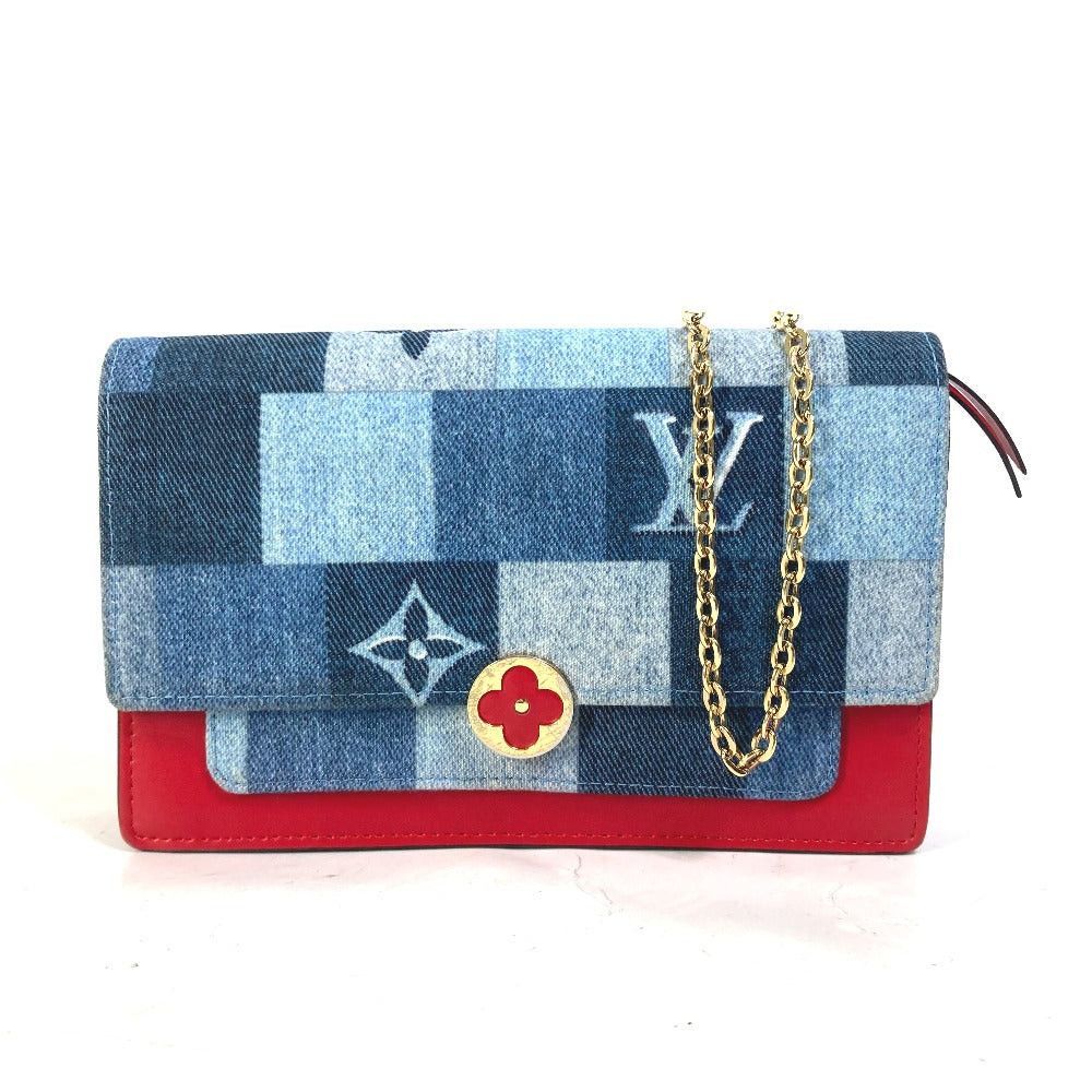 Louis Vuitton Louis Vuitton M69036 Monogram Denim Small Leather Belt Worn By Commoners In Ancient Japan Flor Chain Wallet Long Shoulder Bag Women Blue Size ONE SIZE - 1 Thumbnail