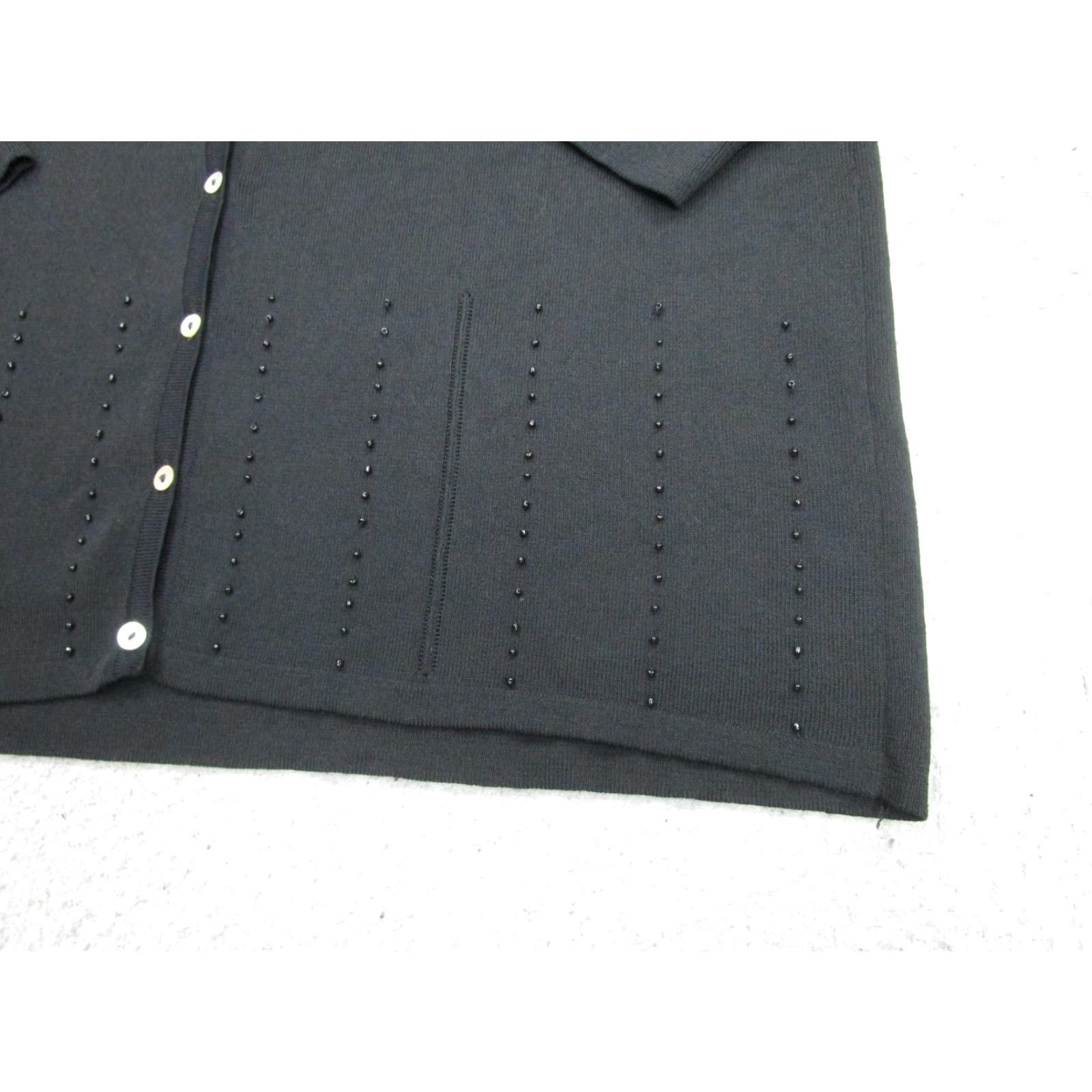 Vintage Finity Cardigan Sweater Womens 1X Black Beaded Button Knit 3/4 Sleeve Vintage No Size XL / US 12-14 / IT 48-50 - 5 Thumbnail