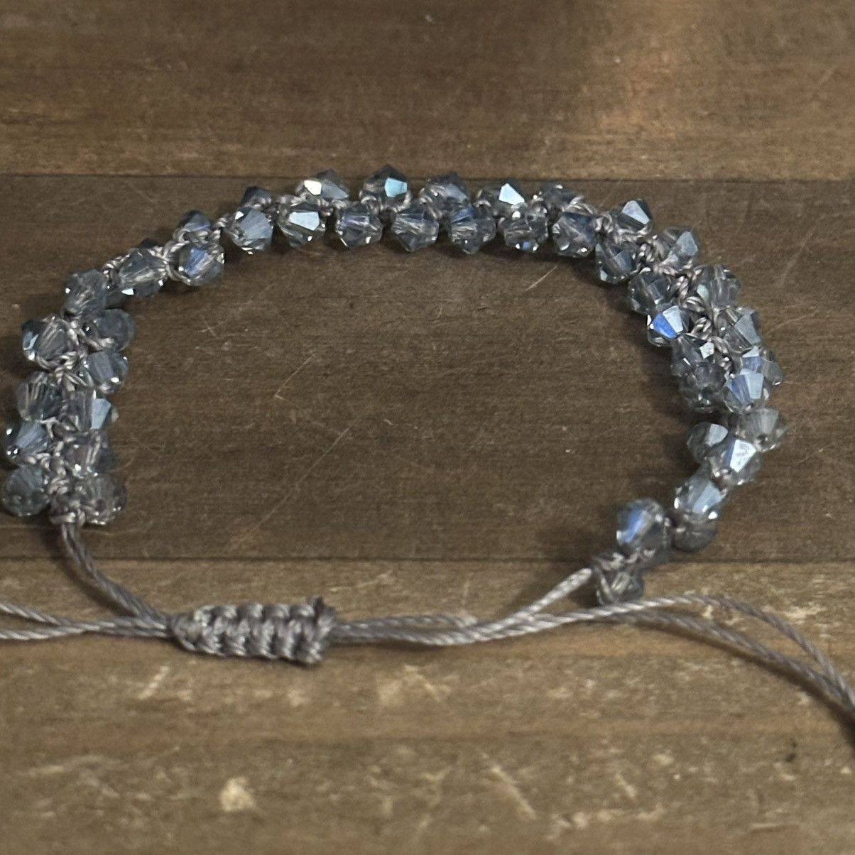 Other Gray Crystal bead adjustable cord bracelet Size ONE SIZE - 4 Thumbnail