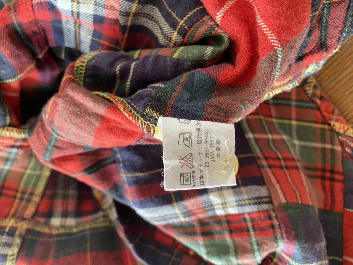 Japanese Brand × Polo Ralph Lauren × Vintage VINTAGE JAPANESE PATCHWORK FLANNEL PLAID SHIRT Size US L / EU 52-54 / 3 - 7 Thumbnail