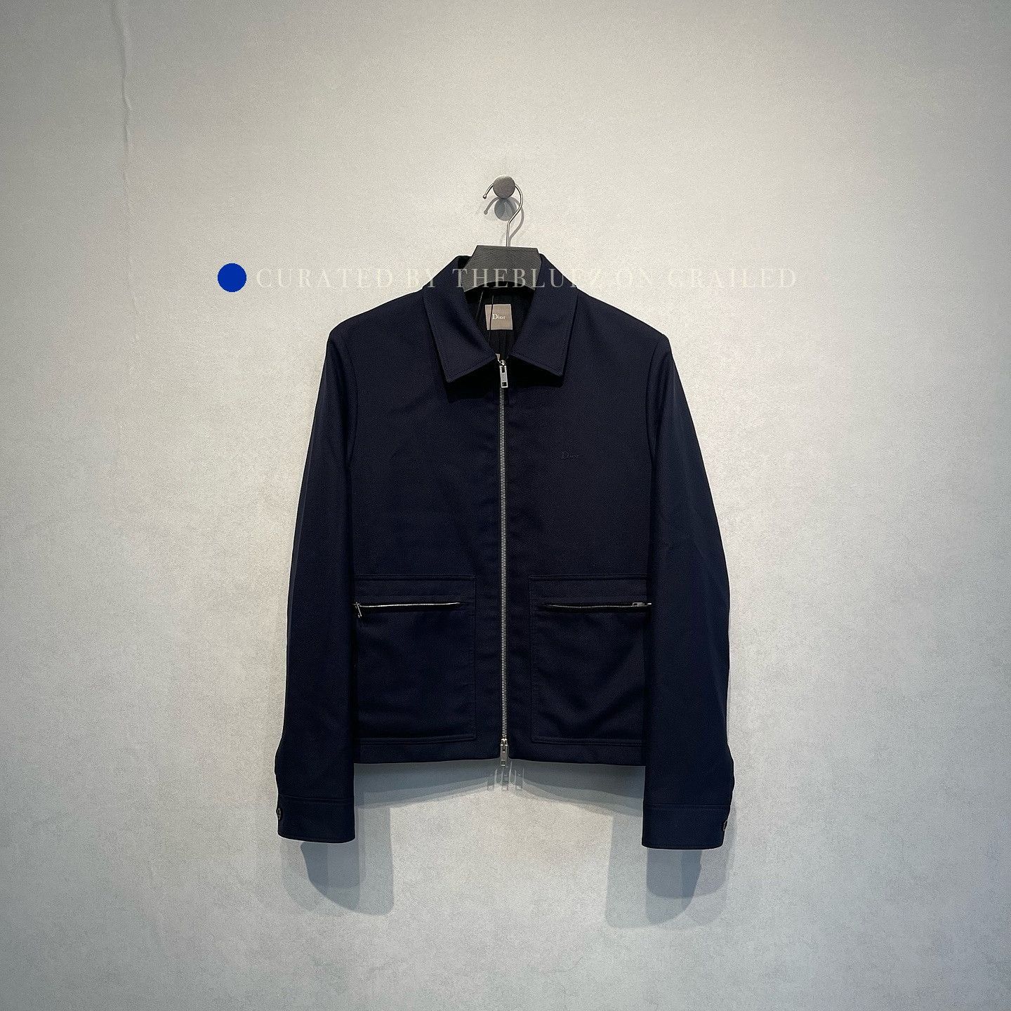Dior Blue Embroidered Logo Zip-Up Jacket Size US S / EU 44-46 / 1 - 1 Thumbnail