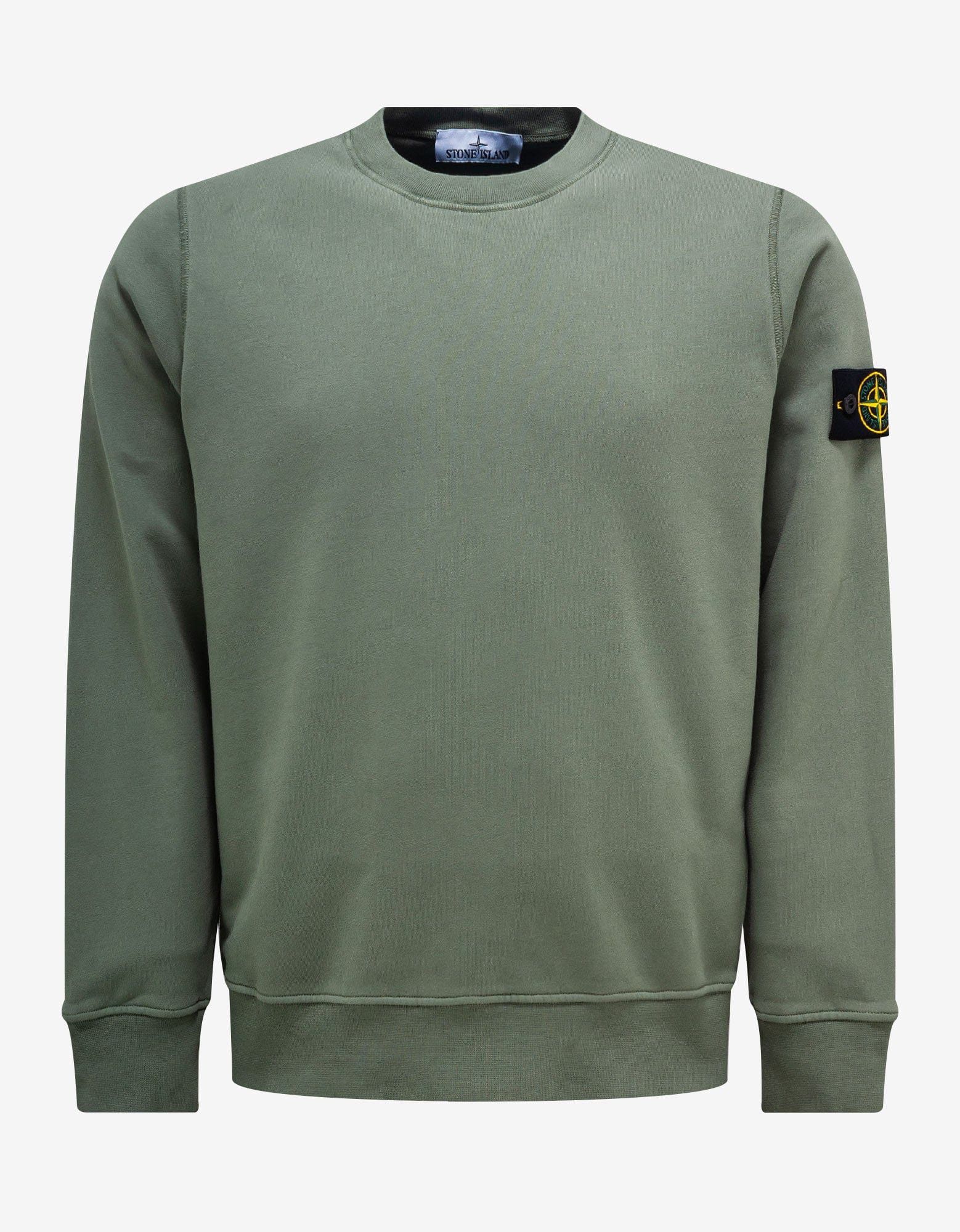 image of Stone Island Green Garment Dyed Sweatshirt, Men's (Size Small)