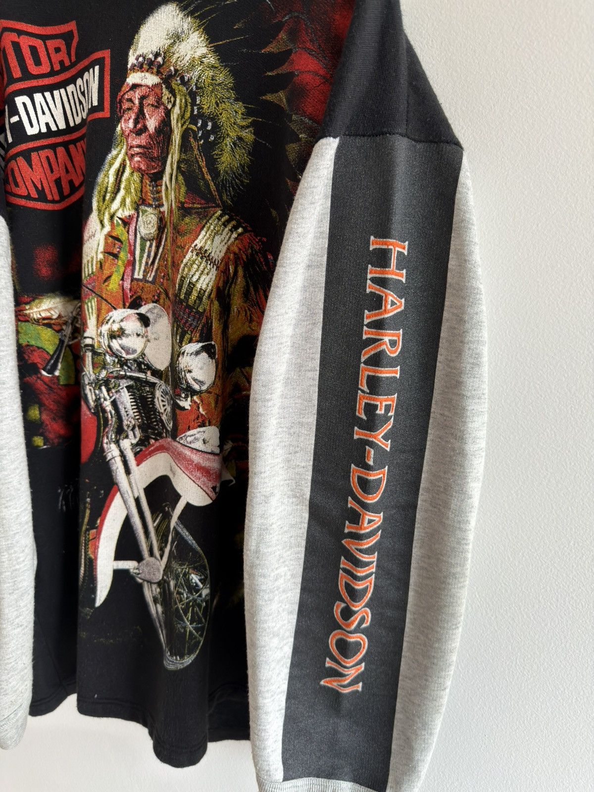 Harley Davidson *RARE* 90s VINTAGE EMPIRE HOODIE HARLEY DAVIDSON USA AOP Size US XL / EU 56 / 4 - 11 Thumbnail