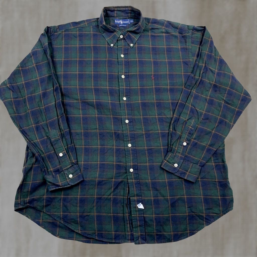 Ralph Lauren Ralph Lauren Button-Up Flannel Shirt Men 2XL Blue Green Plaid Blackwatch Pony Shirt Size US XXL / EU 58 / 5 - 1 Thumbnail