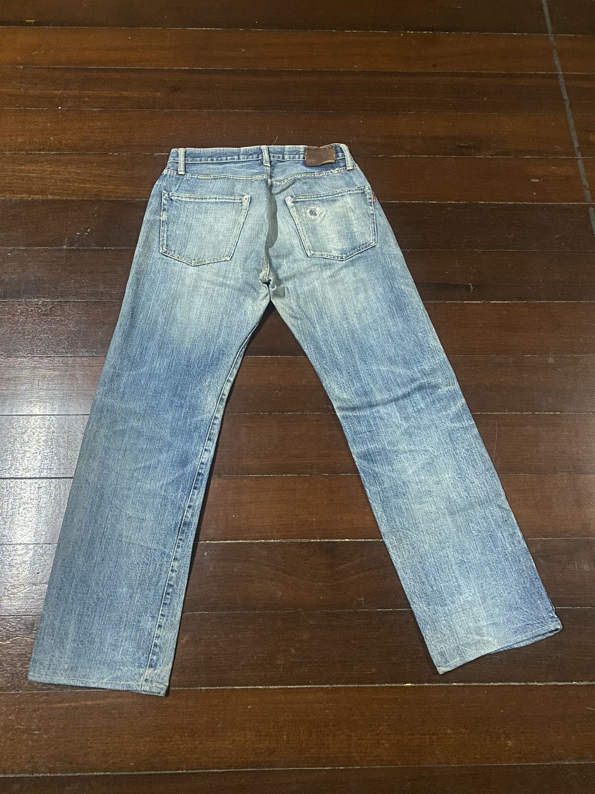 OMNIGOD Rare vintage Omnigod Distressed orenge Selvedge Jeans rework Size US 32 / EU 48 - 11 Thumbnail