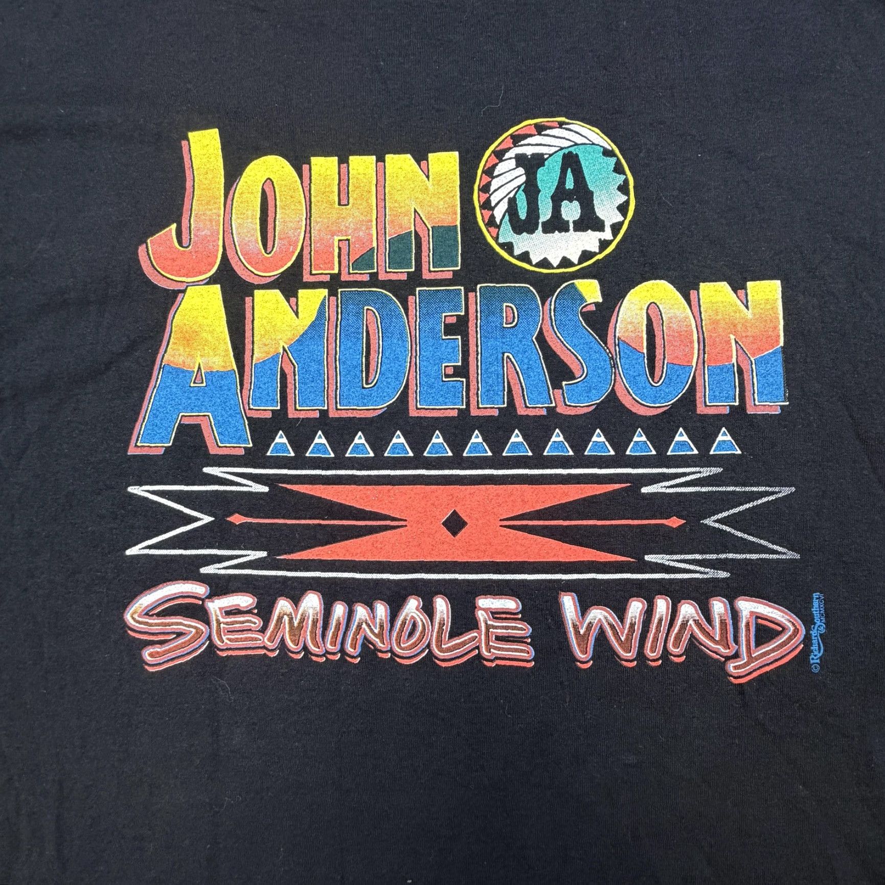 Delta VINTAGE John Anderson Shirt Mens XL Black Seminole Wind Country Tour 90s Size US XL / EU 56 / 4 - 4 Thumbnail