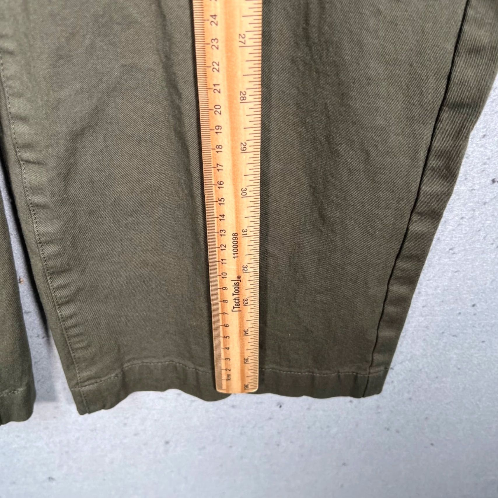 Muji MUJI Womens Small Olive Green Cotton-Blend Wide Leg Chino Pants Shirt? Size 28" / US 6 / IT 42 - 6 Thumbnail