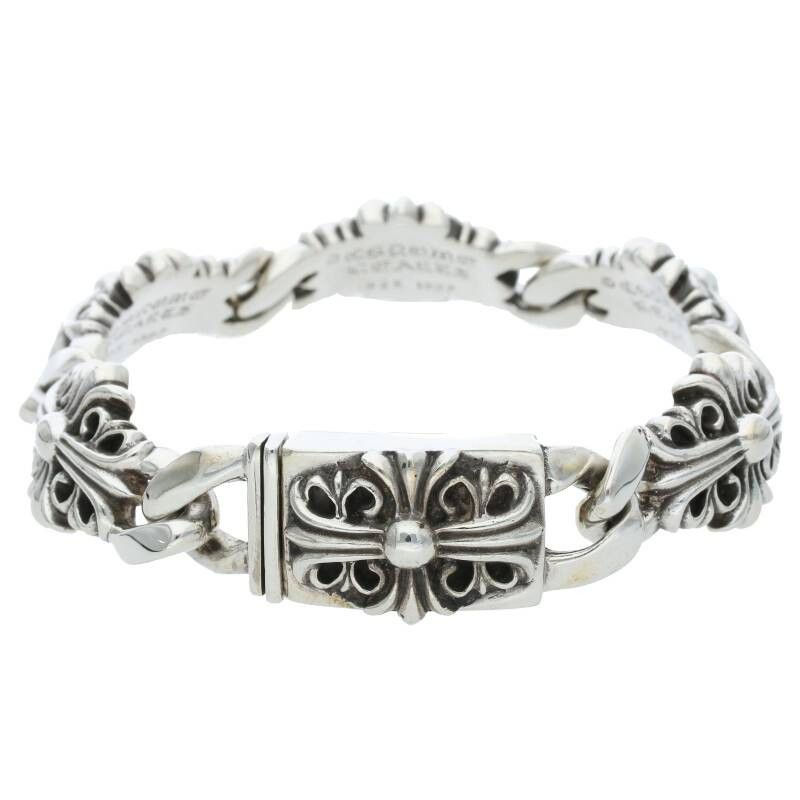 image of Chrome Hearts Keeper Link Bracelet in Silver, Men's