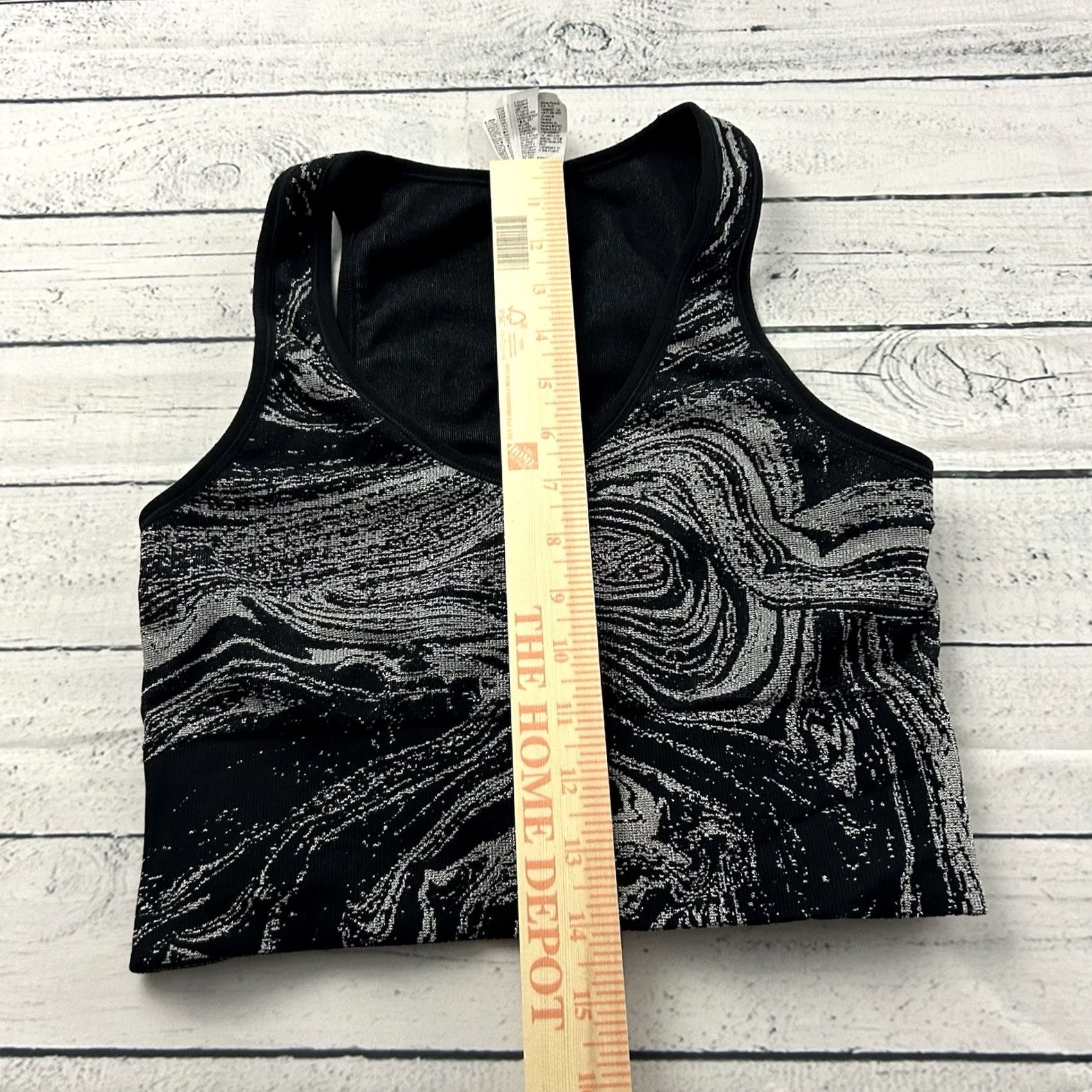 Athleta Athleta Black Silver V-Neck Crop Sports Bra Women's Small Size ONE SIZE - 4 Thumbnail