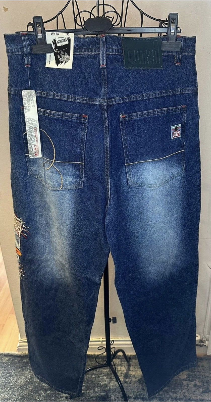 Warner Bros Lot29 Daffy Duck Y2K Jeans 34x33 – Looney Tunes Streetwear Size US 34 / EU 50 - 3 Thumbnail