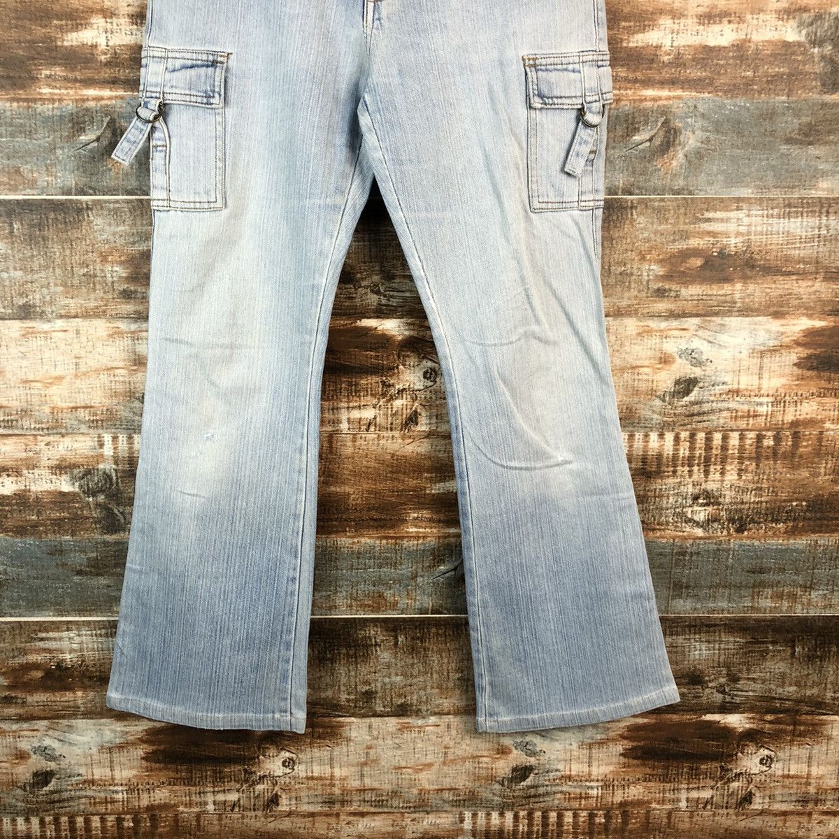 Japanese Brand Back Rush Blue Multipocket bootcut denim Jeans #A2430 Size 27" / US 4 / IT 40 - 6 Thumbnail