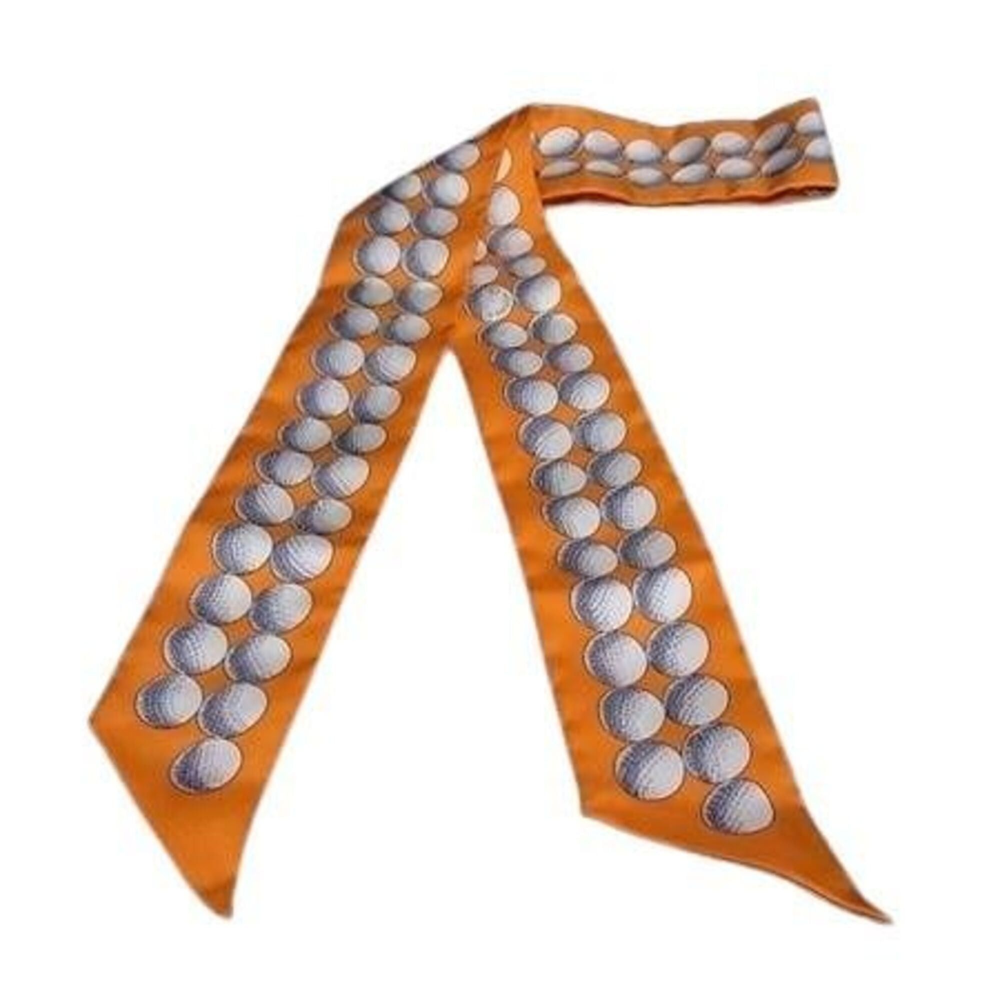 Hermes HERMES Ribbon Scarf/Muffler Twilly Orange Silk Women's BALLS DE GOLF Size ONE SIZE - 1 Thumbnail