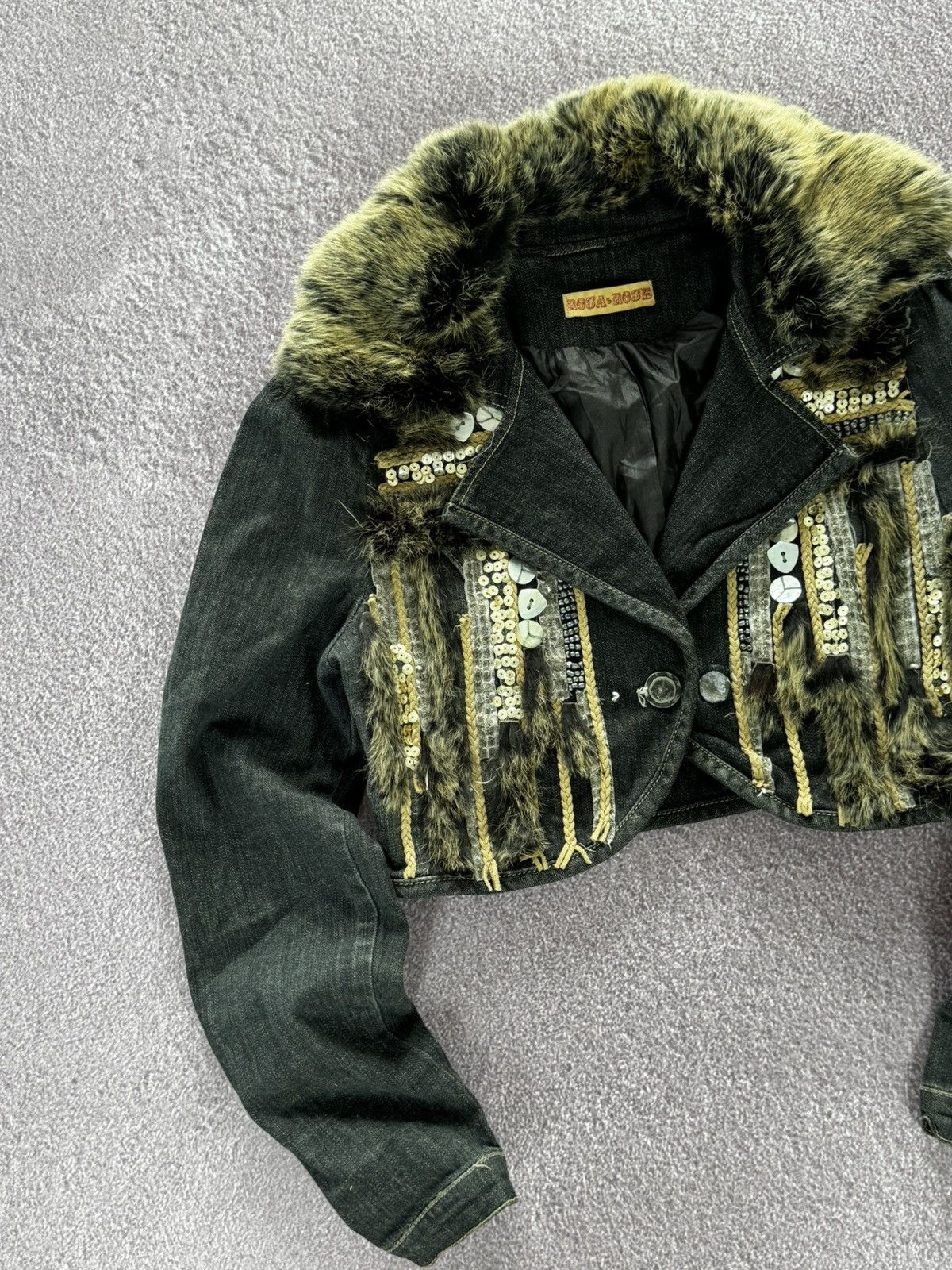 Designer Vintage Y2K Denim Western Cropped Distressed Jacket Size M / US 6-8 / IT 42-44 - 4 Thumbnail