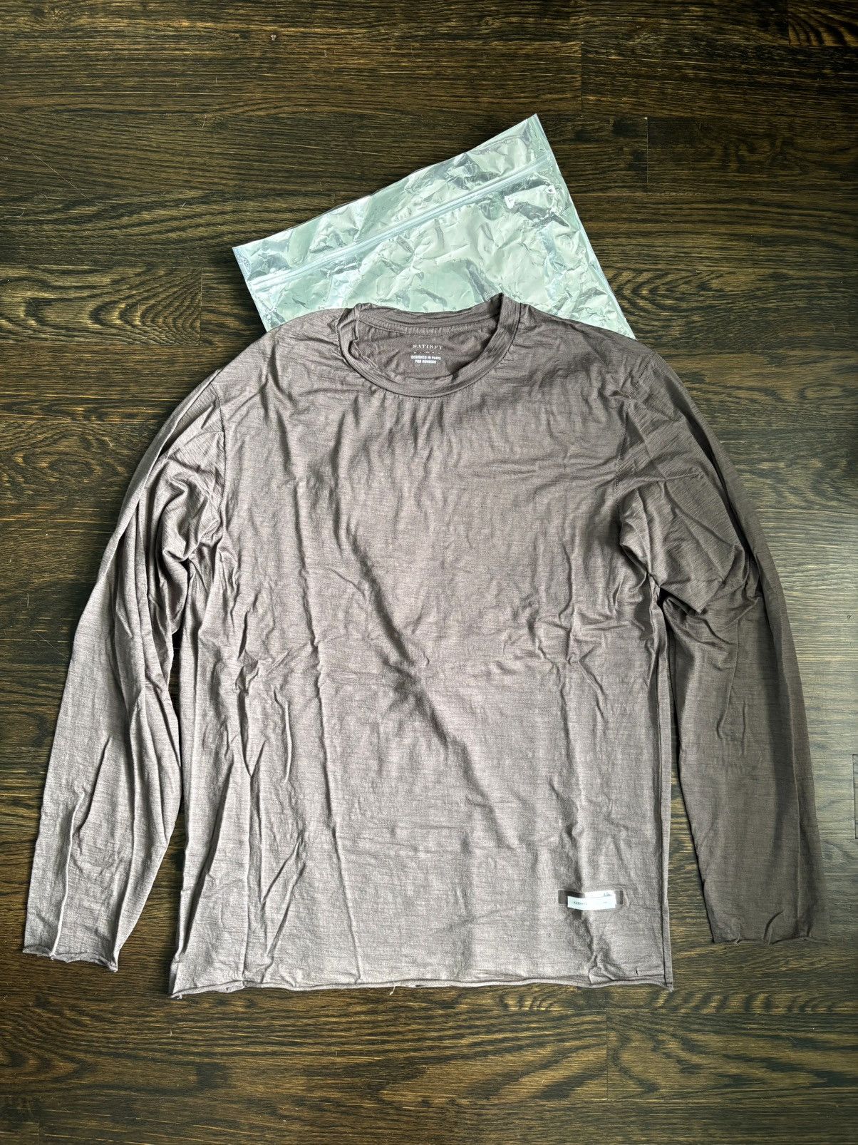 Satisfy Satisfy Cloud Merino Running Long Brown Wool Tee Shirt Size US M / EU 48-50 / 2 - 1 Thumbnail