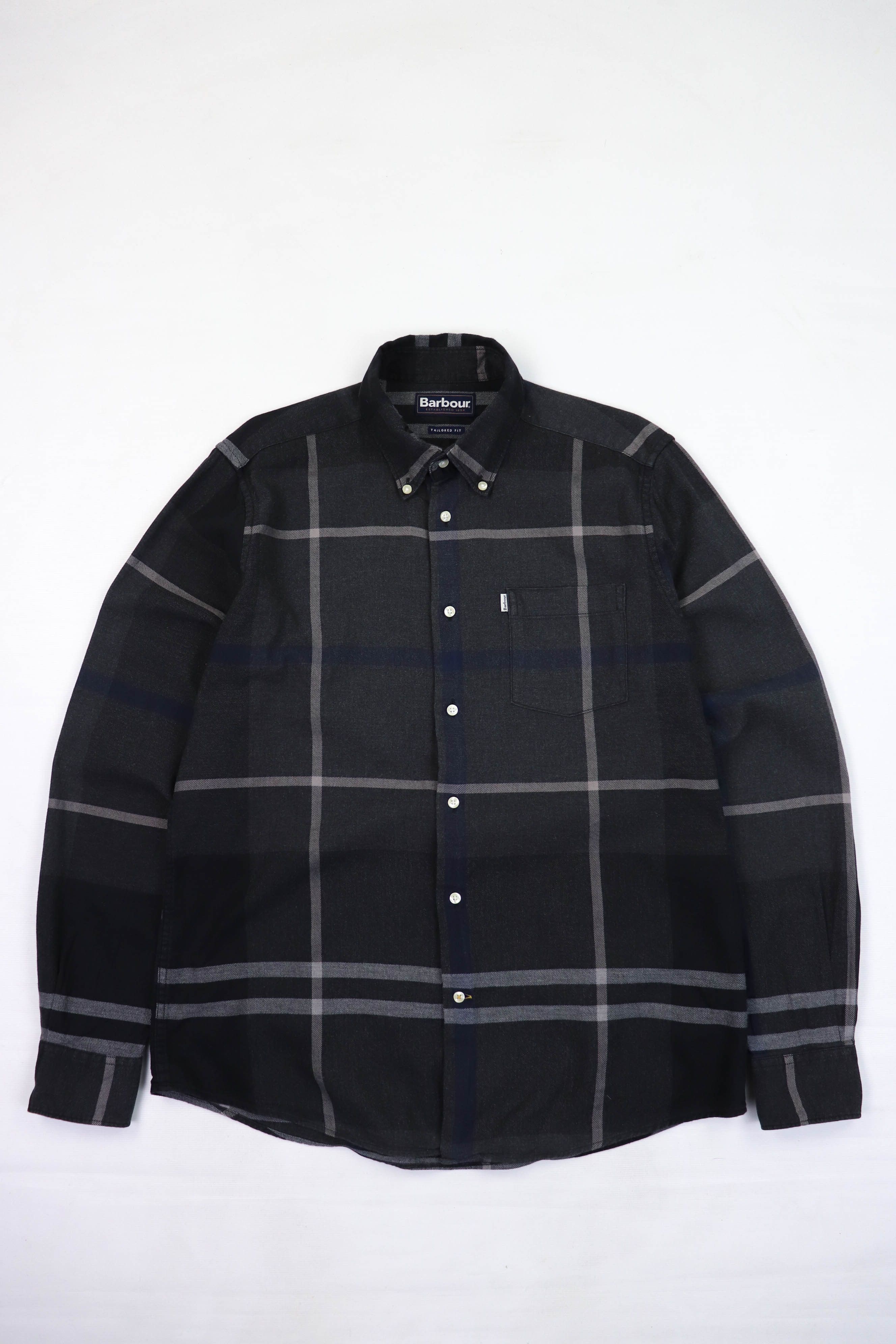Barbour Barbour Dark Gray Plaid Tailored Fit Shirt Size US S / EU 44-46 / 1 - 1 Thumbnail