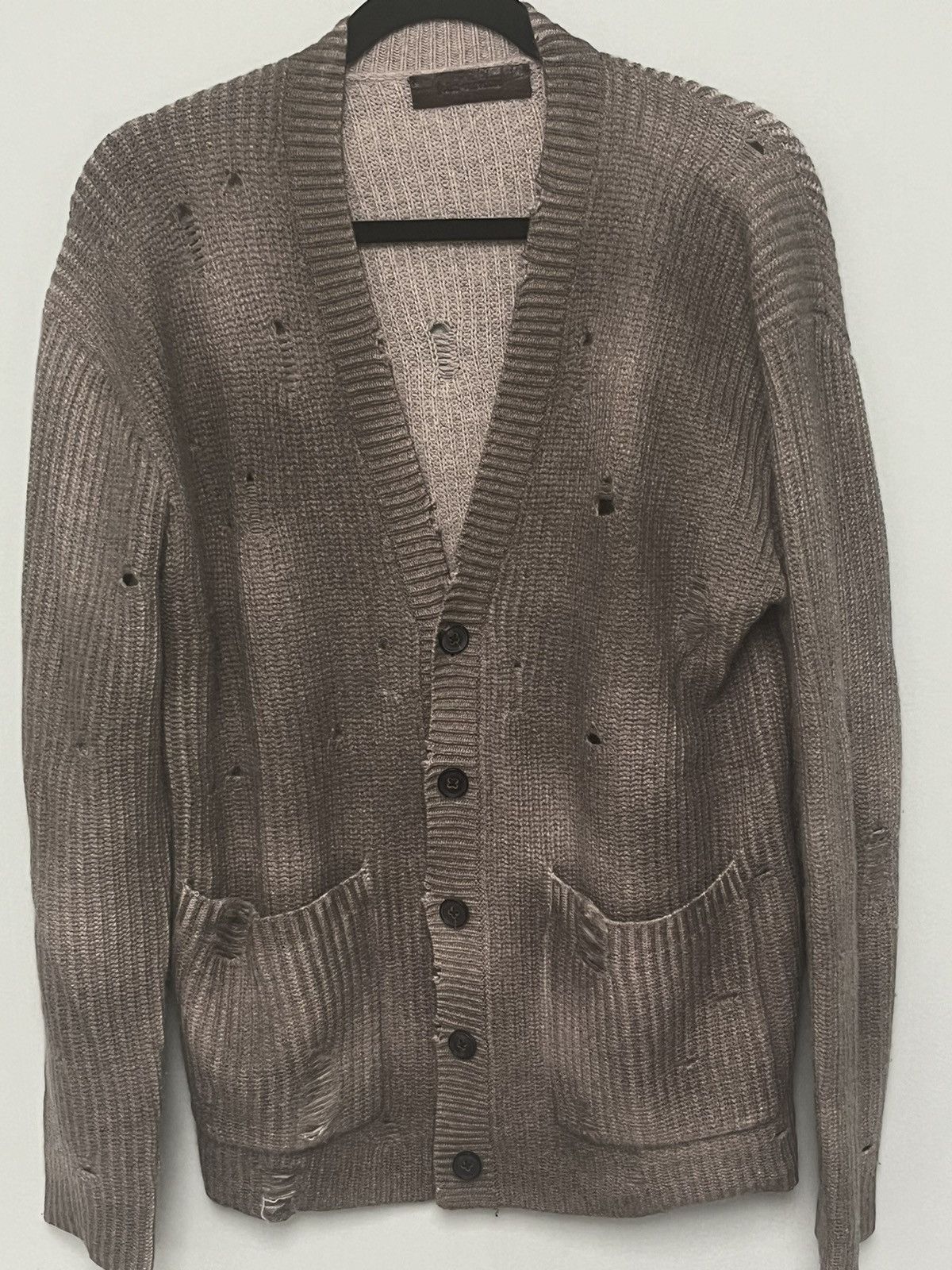 John Varvatos Destroyed Cashmere Distressed cardigan. Med Size US M / EU 48-50 / 2 - 9 Thumbnail