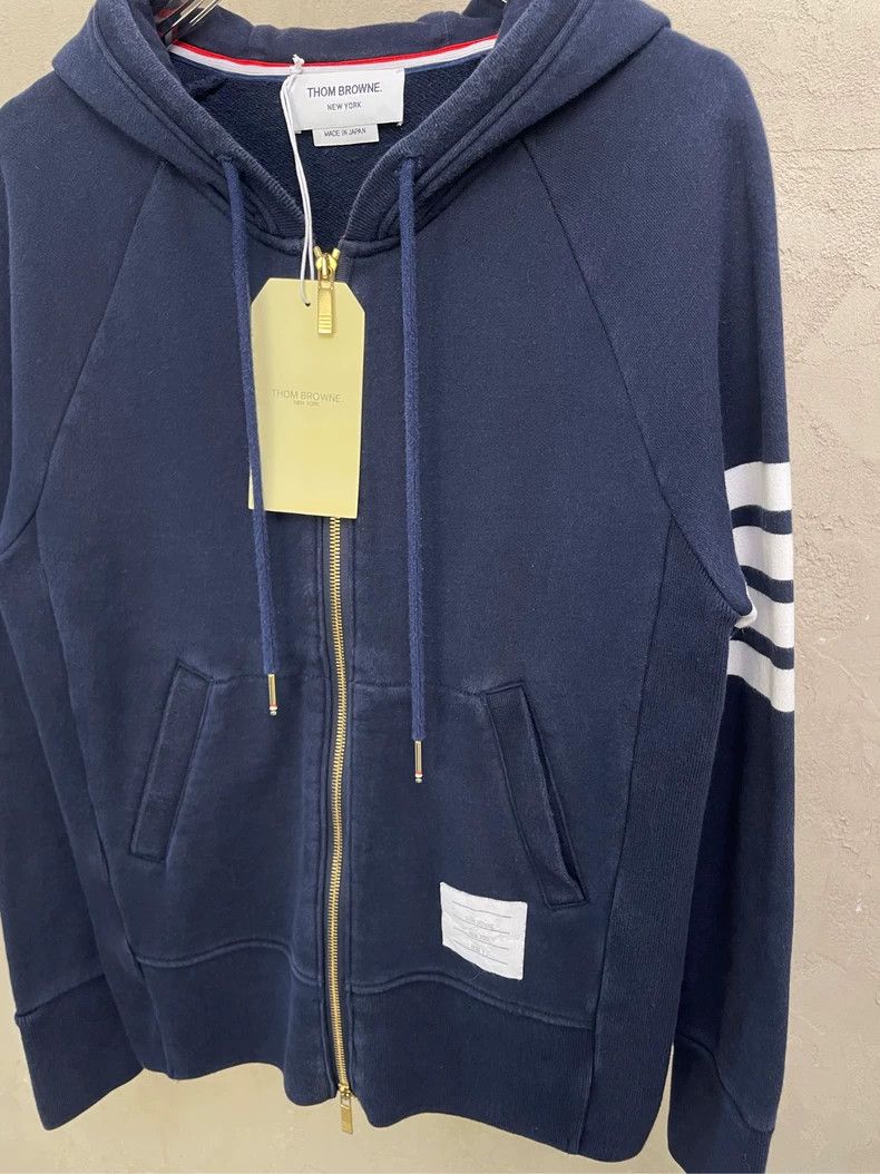 Thom Browne Thom browne Dark blue four-striped zipper jacket 2504-Nexta Size US M / EU 48-50 / 2 - 3 Thumbnail