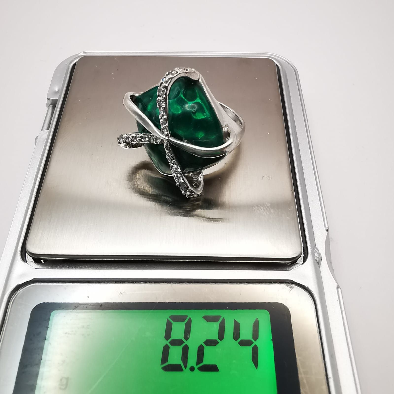 Sterling Silver Vintage 925 Sterling Silver Ring with Cubic Zirconia 8,2 g Size ONE SIZE - 3 Thumbnail