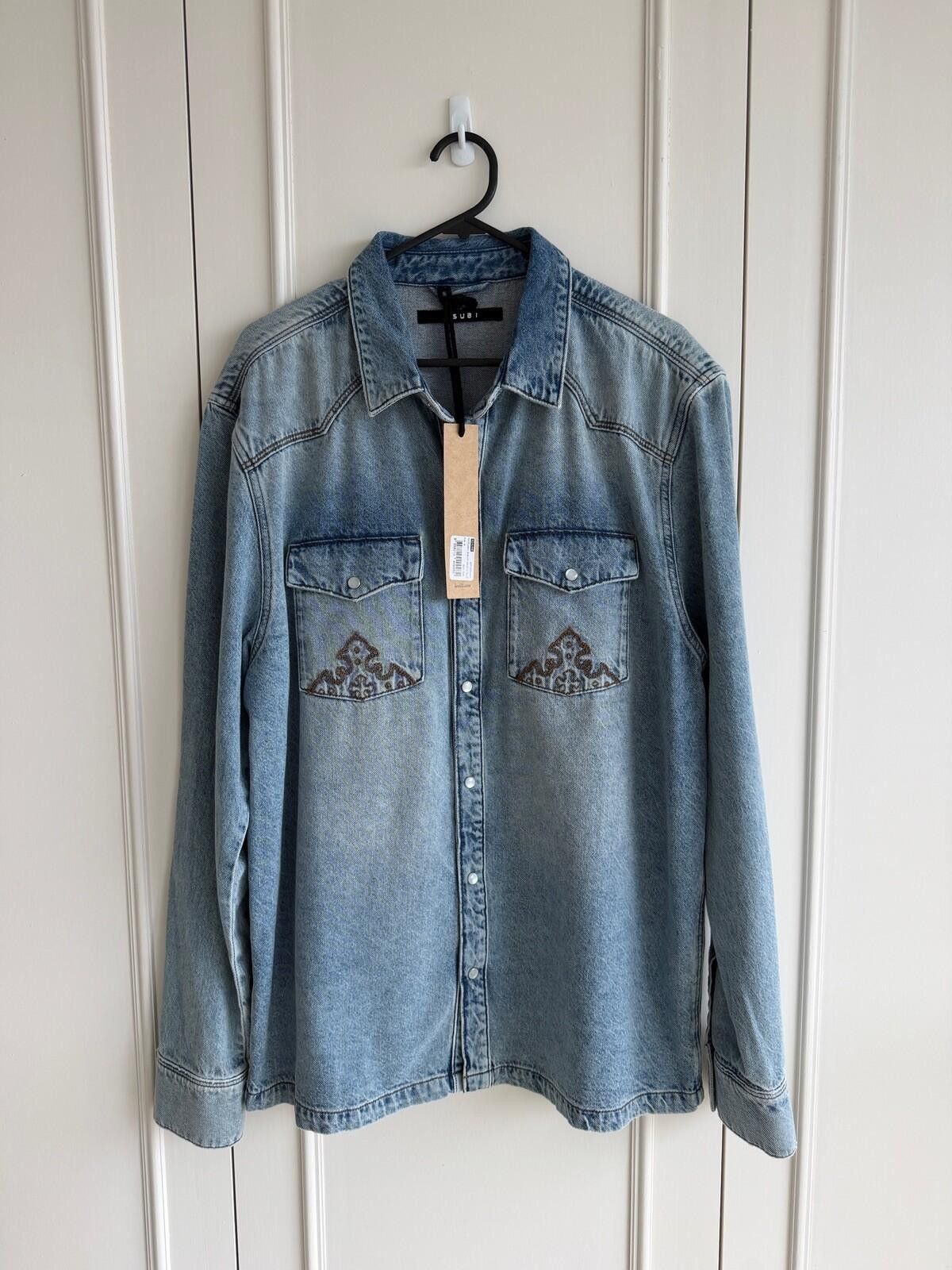 Ksubi new Ksubi mens whiplash ls shirt krystal blue denim medium m Size US M / EU 48-50 / 2 - 1 Thumbnail