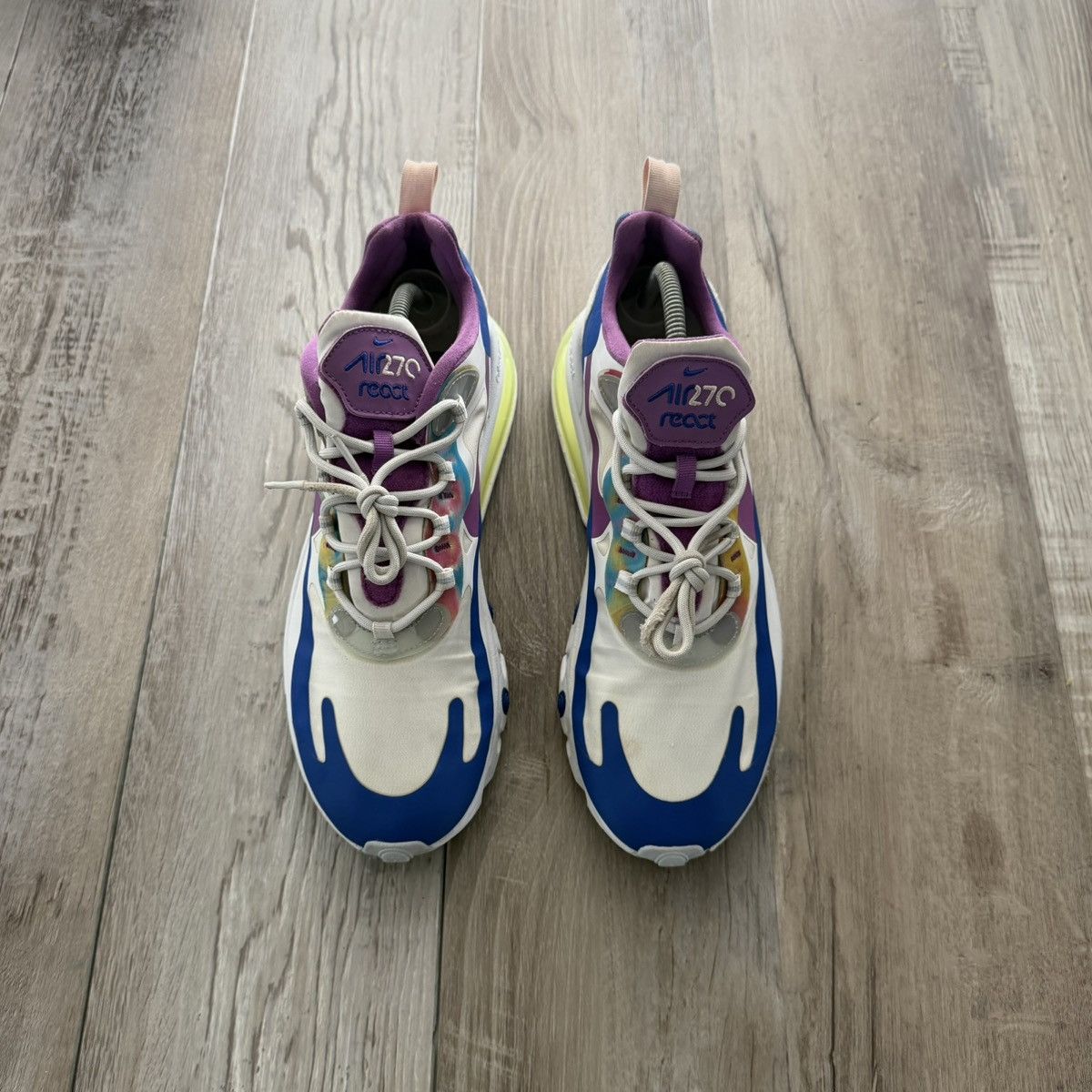 Nike NIKE • Nike Air Max 270 React "White Berry Royal" (10M) Size US 10 / EU 43 - 4 Thumbnail