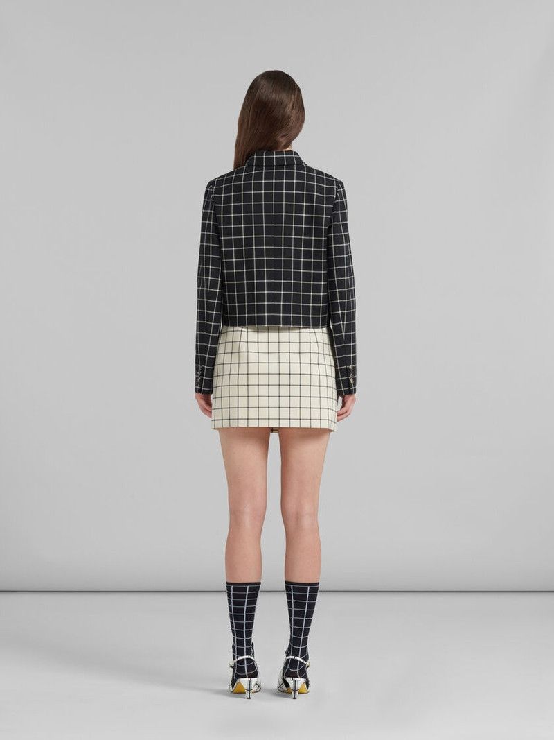 Marni o1y1125 Mini Skirt in Ivory/Black Size 27" / US 4 / IT 40 - 3 Thumbnail