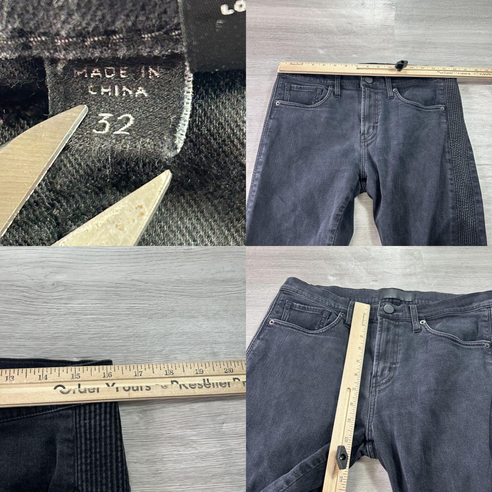 J Brand J Brand Jeans Mens 32x31 Skinny Charcoal Gray Stripe Denim Slim Stretch JB000939 Jeans Mens Size US 32 / EU 48 - 8 Thumbnail