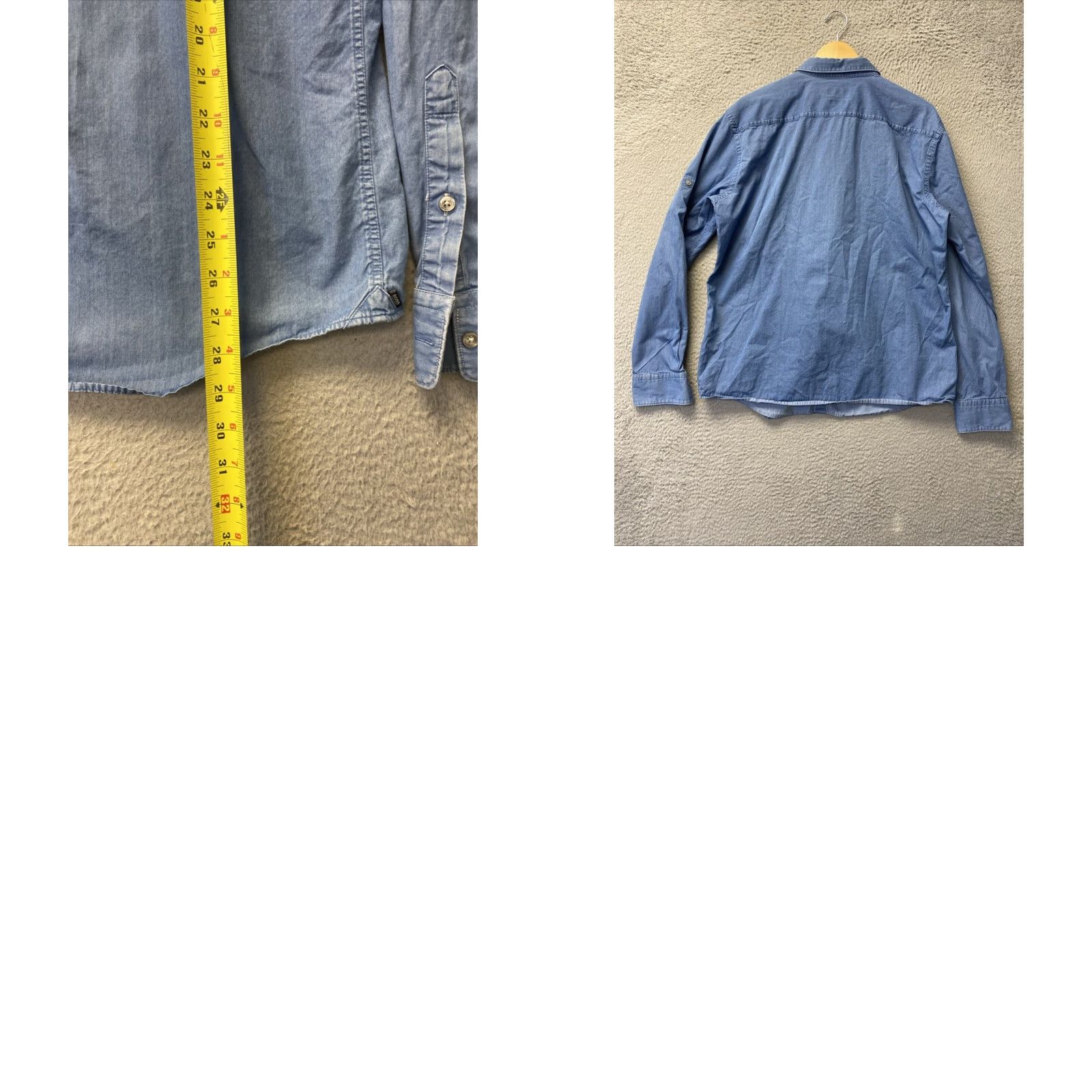 Hugo Boss VINTAGE HUGO BOSS Men Denim Shirt Casual Slim Fit Long Sleeve Button-Up Size XL Blue Size US XL / EU 56 / 4 - 8 Thumbnail