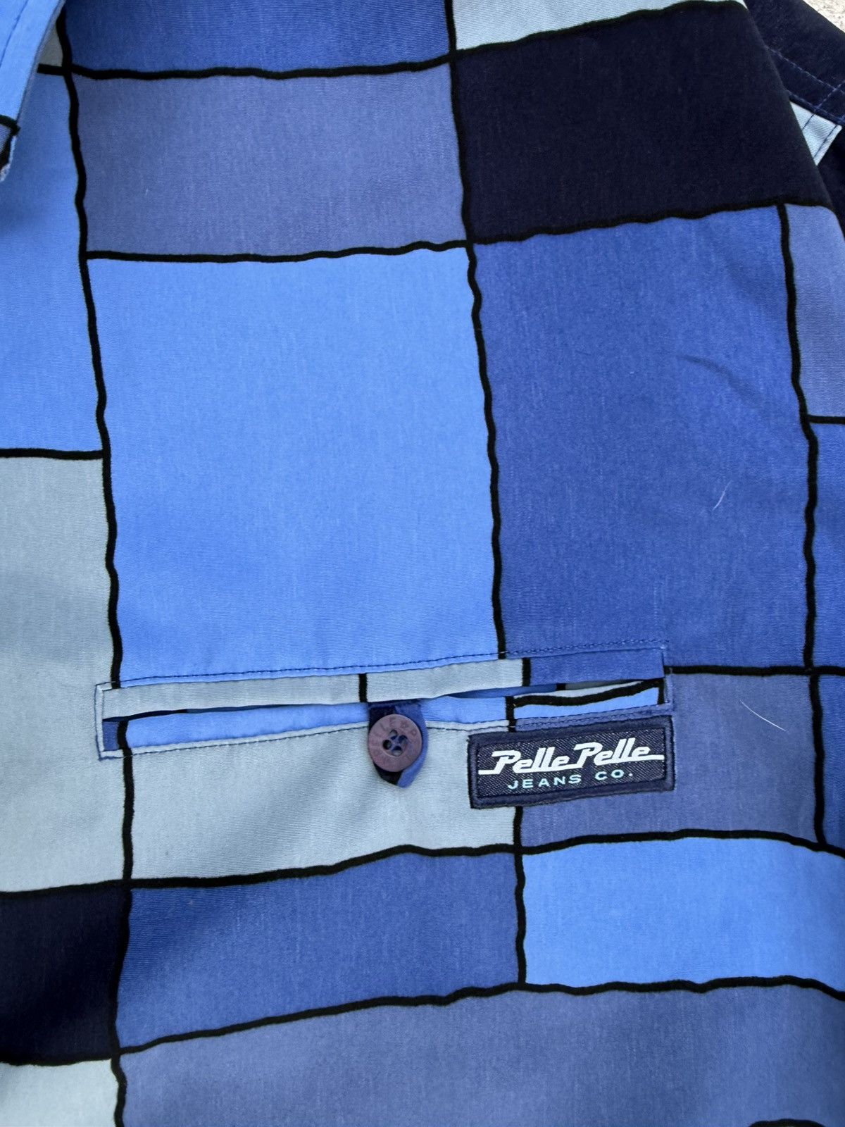 Pelle Pelle Vintage Y2K Pelle Pelle Blue Stained Glass Button Up shirt Size US XXL / EU 58 / 5 - 4 Thumbnail