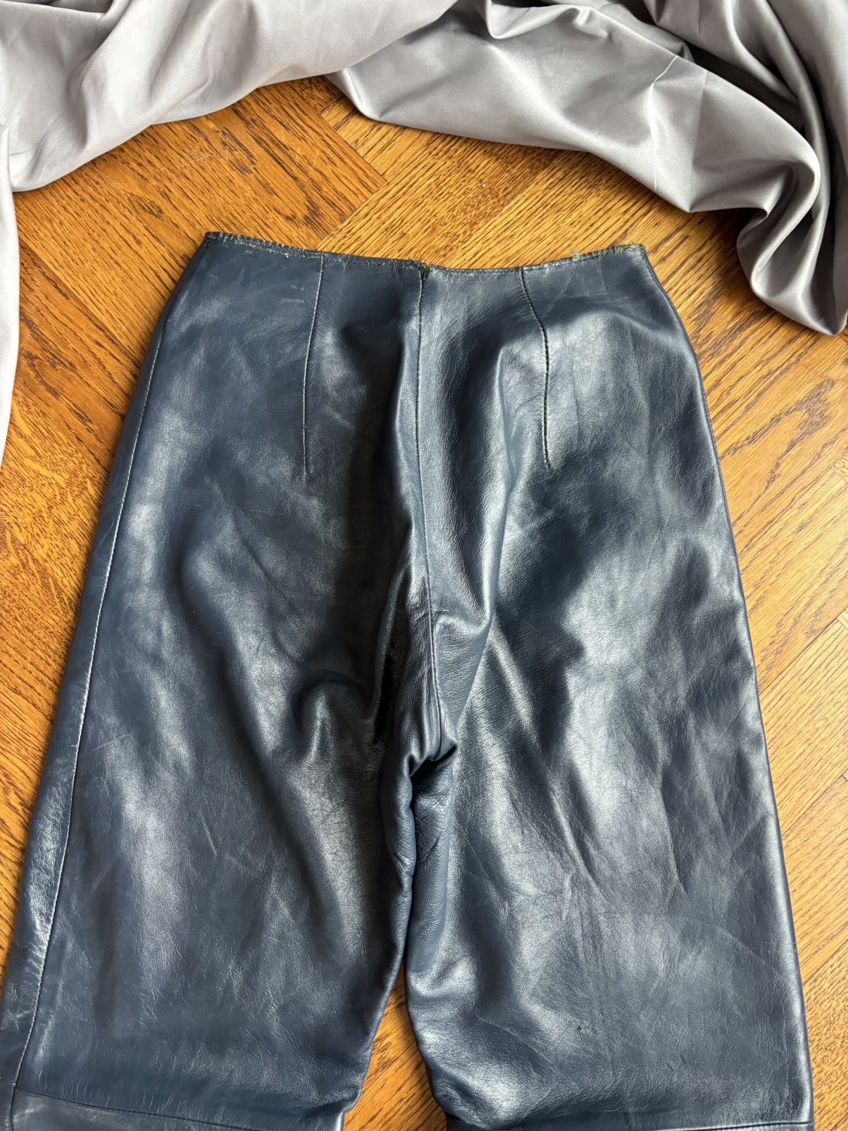 Indian Motorcycle × Leather × Vintage True Vintage Leather Pants Blue High Waisted 60s Motorcycle Size 24" / US 00 / IT 34 - 12 Thumbnail