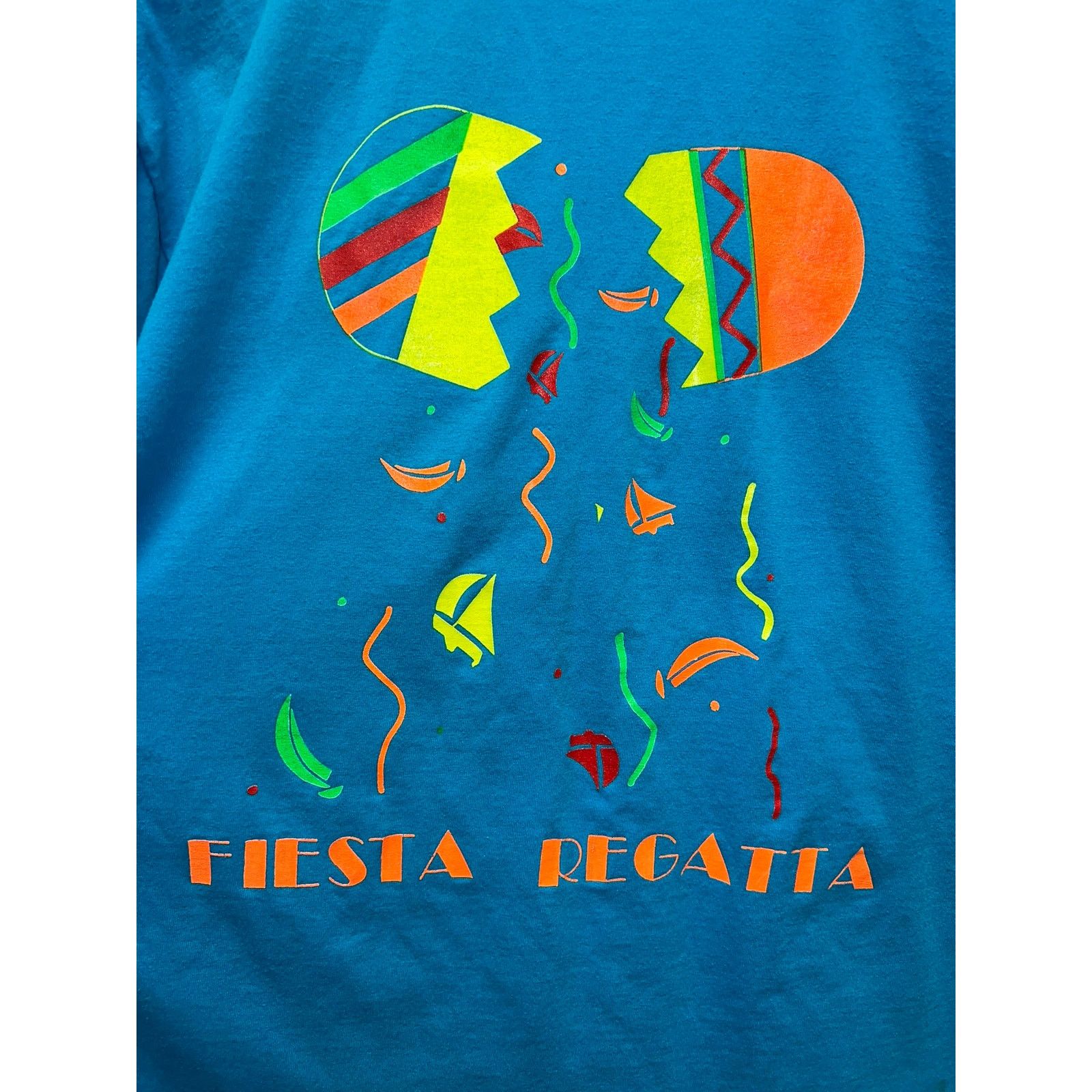 Hanes Vintage Regatta Shirt Fiesta Regatta AYC Boat Blue Sail Boat Size US L / EU 52-54 / 3 - 7 Thumbnail