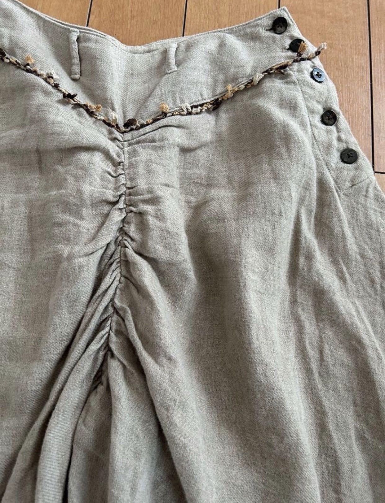 Kapital Kapital Blue Dyeing Gradient Linen Wide Leg Pants Skirt Size 25" / US 0 / IT 36 - 5 Thumbnail