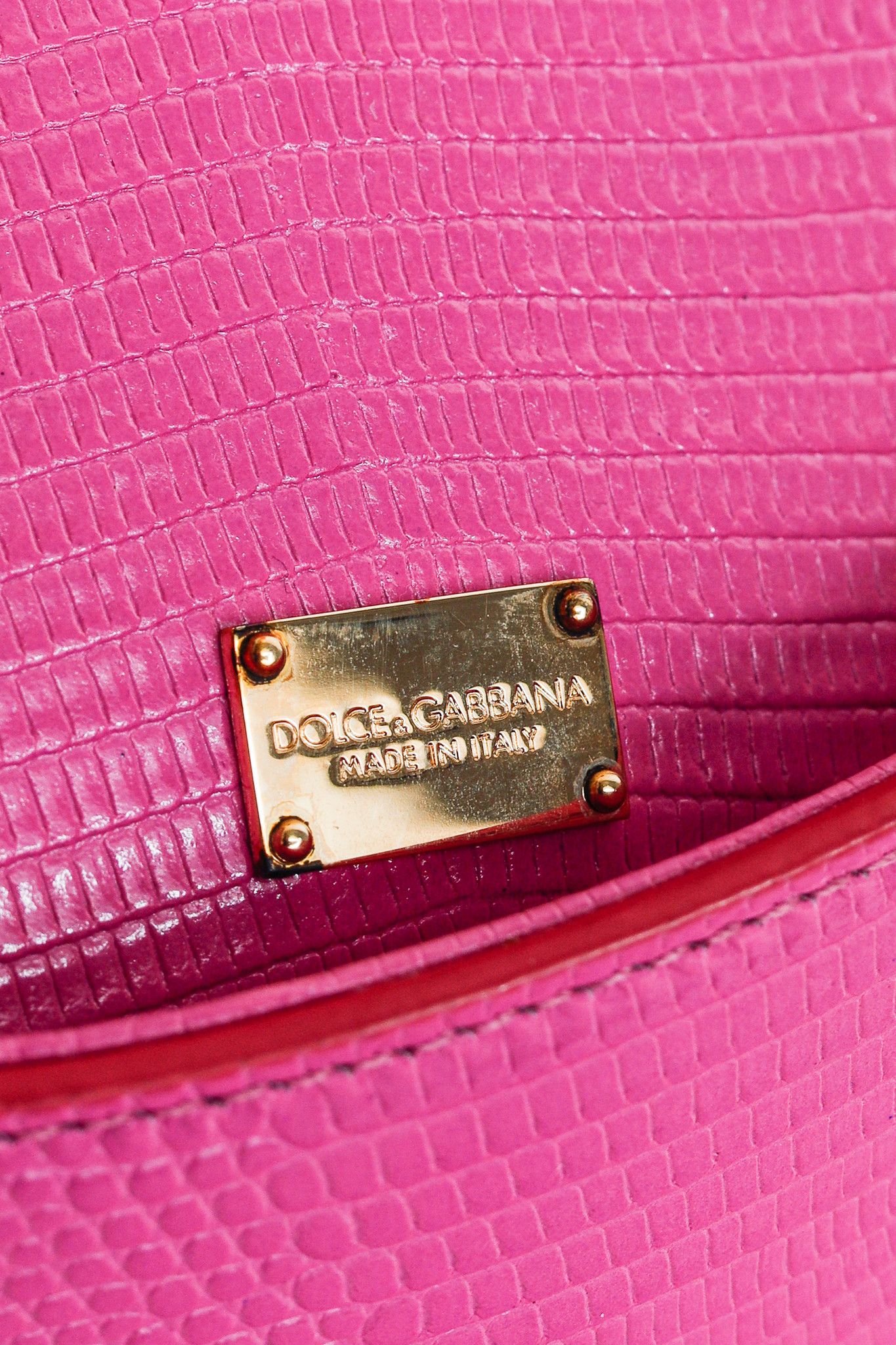 Dolce & Gabbana Dolce & Gabbana Miss Sicily Small Iguana-Print Chain Satchel Size ONE SIZE - 13 Thumbnail