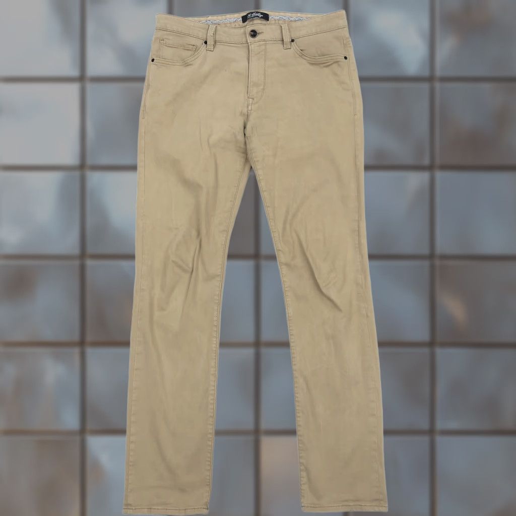 Vintage 34 Heritage Slim Fit Chino Pants 34x34 Khaki Cotton Blend Stretch 5-Pocket Men’s Size US 34 / EU 50 - 1 Thumbnail