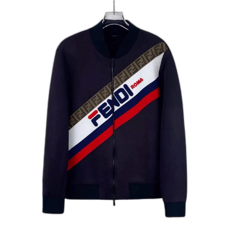 Fendi Fendi Logo Zip Jacket in Dark Color Size US XS / EU 42 / 0 - 1 Thumbnail