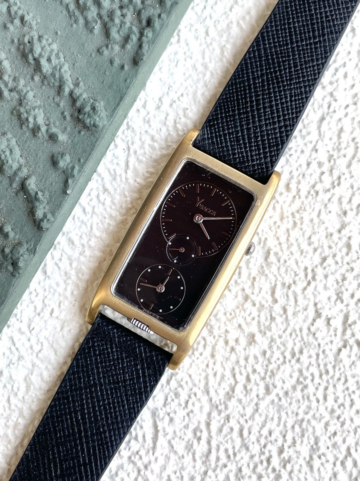 Yohji Yamamoto Rare 1990s Sacsny Y’saccs Dual Time Rectangular Tank Watch Size ONE SIZE - 2 Thumbnail