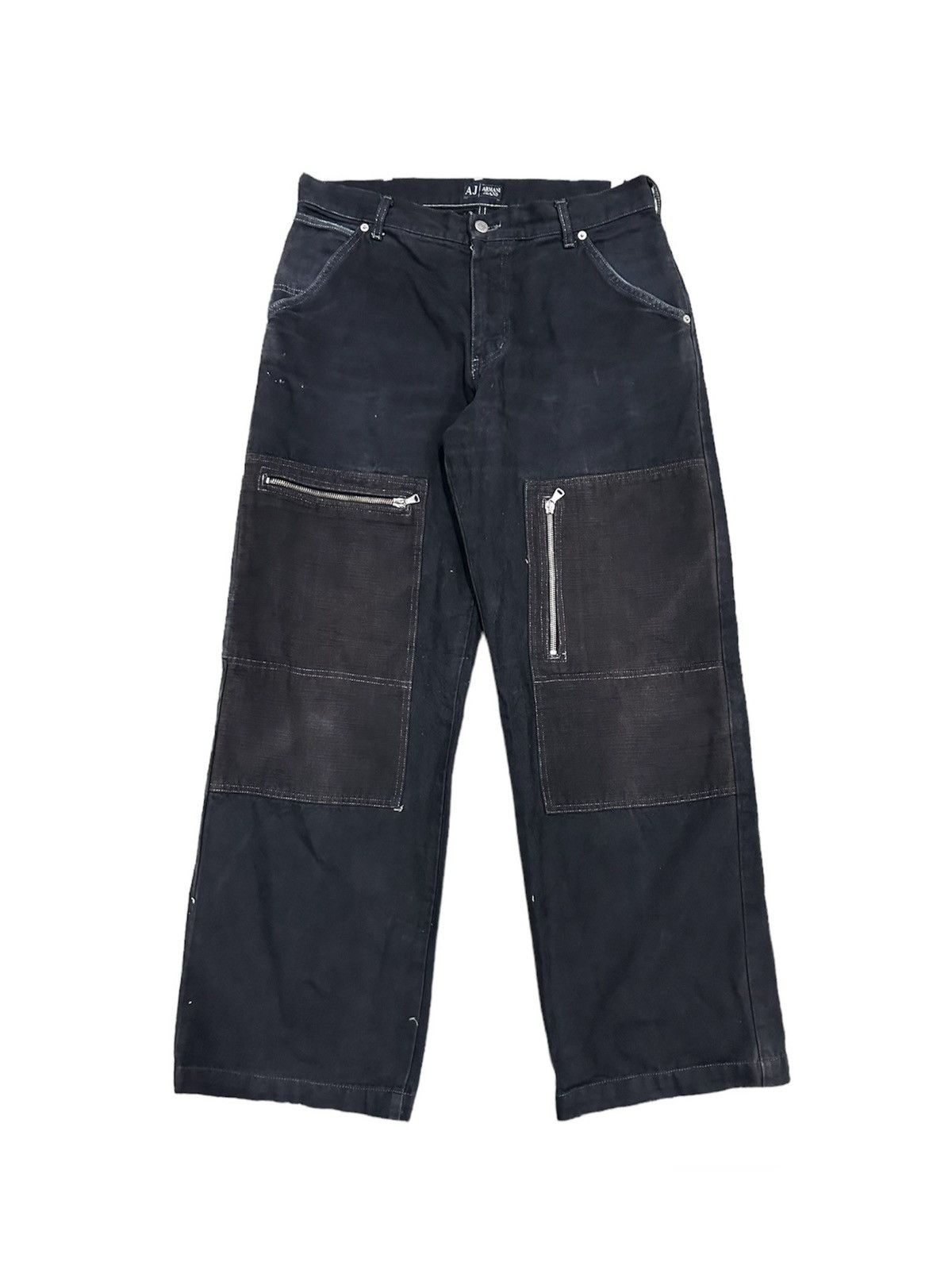 Armani Vintage Armani Cargo Double Zipper Double Knee Baggy Pants Size US 32 / EU 48 - 1 Thumbnail