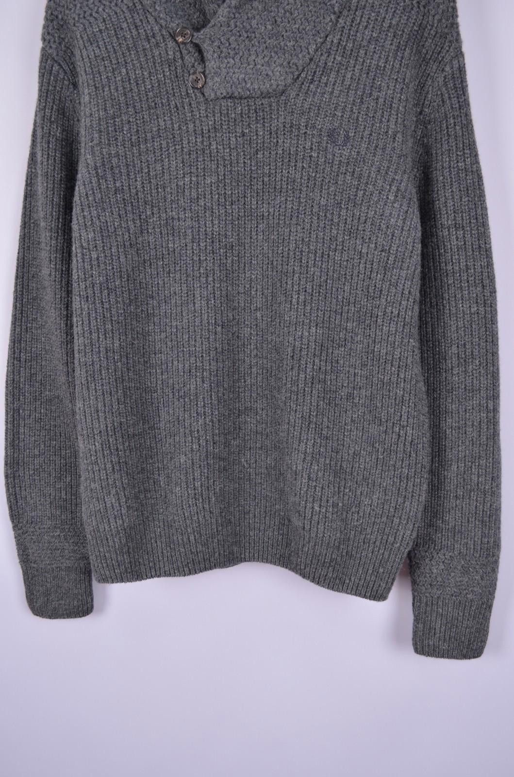 Fred Perry Fred Perry 100% Lambswool Knit Shawl Collar Sweater Size L Size US L / EU 52-54 / 3 - 5 Thumbnail