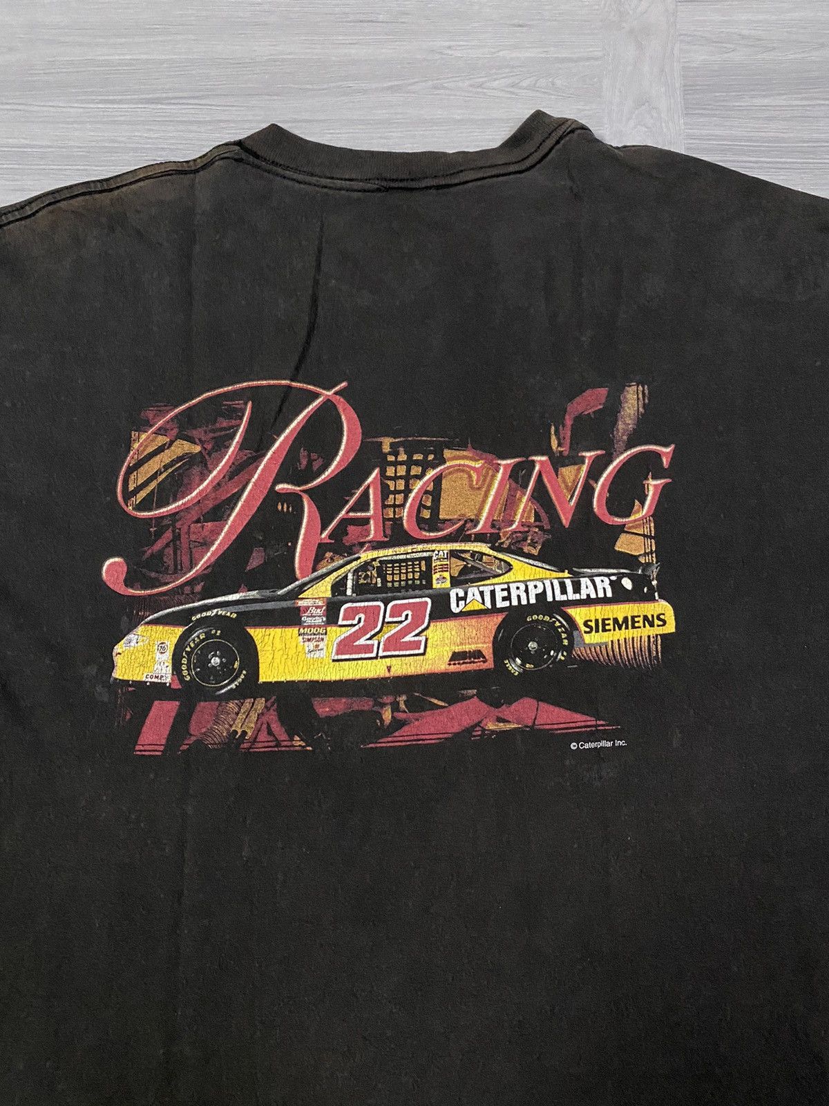 NASCAR Vintage 90s Caterpillar Racing Nascar T Shirt Size US XL / EU 56 / 4 - 24 Thumbnail