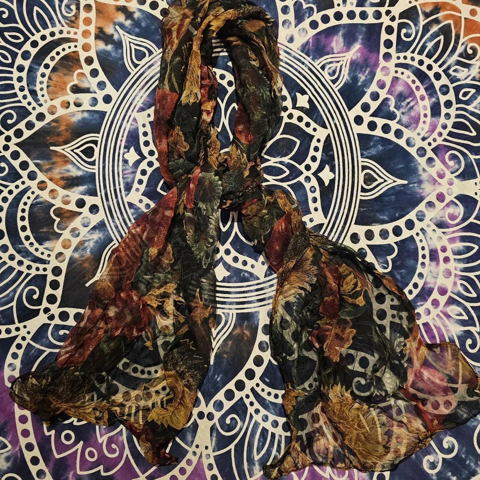 Designer Vintage Floral Sheer Scarf Size ONE SIZE - 1 Thumbnail