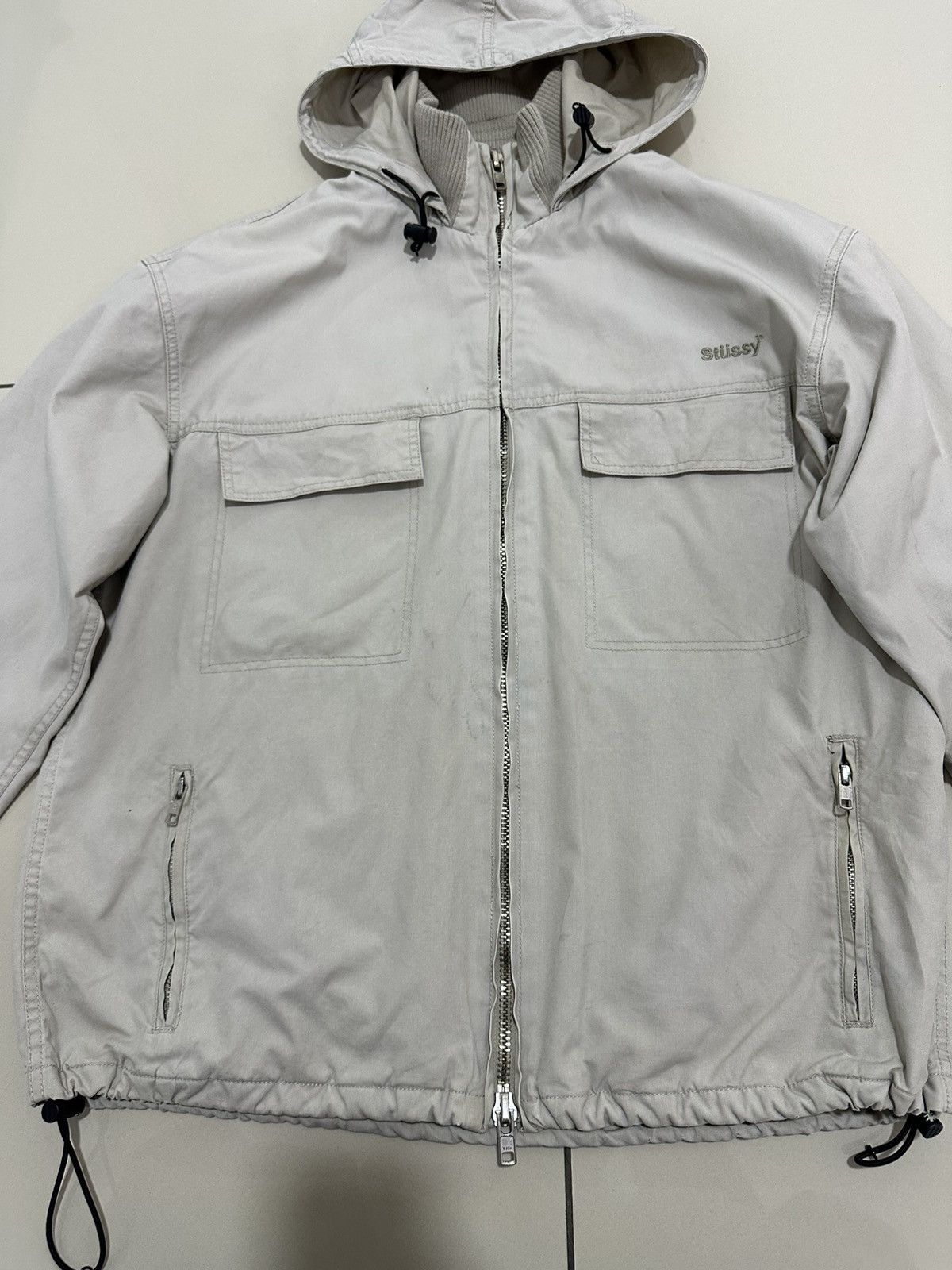 Stussy Vintage Stussy WorkWear Jacket Design With Hoodie Small Logo Size US M / EU 48-50 / 2 - 4 Thumbnail