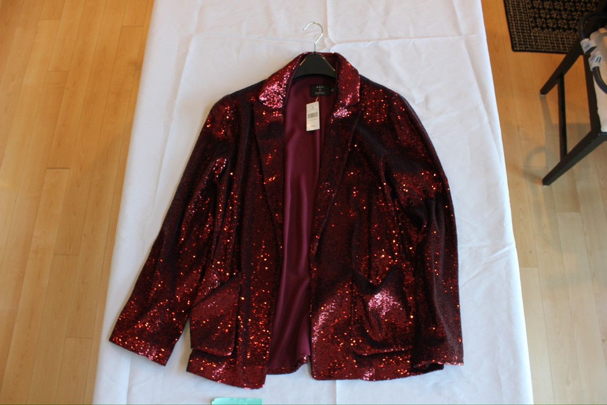 image of A L C A.l.c. Red Sequin Blazer, Women's (Size XL)