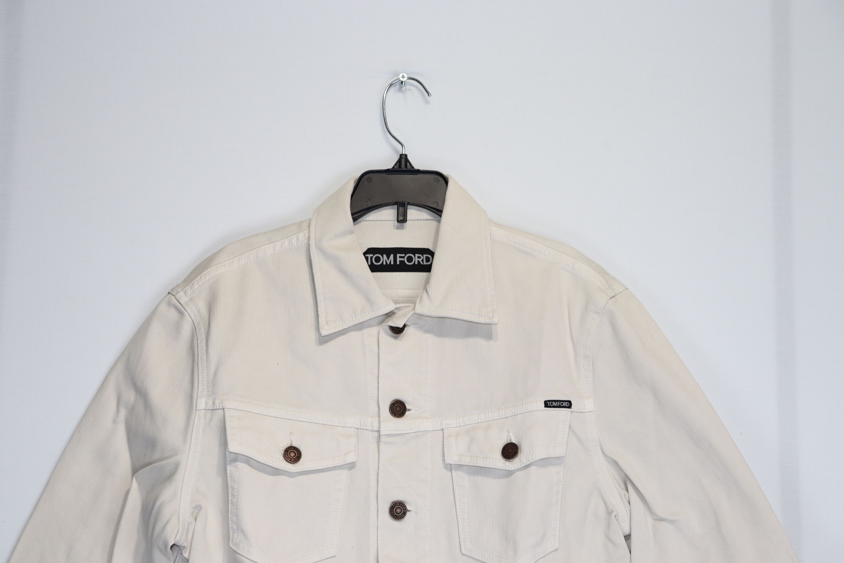 Tom Ford o1rshd1 Denim Jacket in Ivory Size US M / EU 48-50 / 2 - 4 Thumbnail